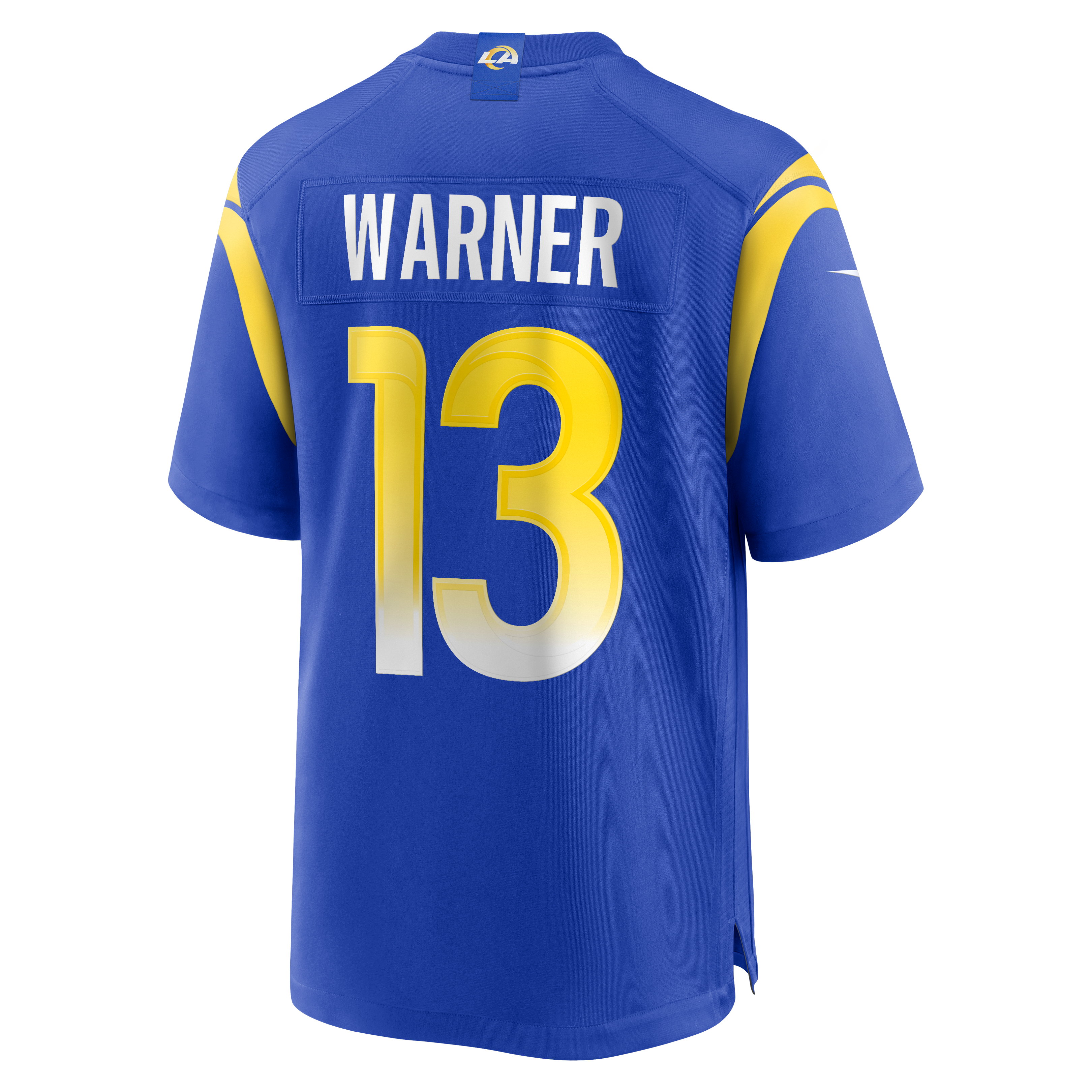 Kurt Warner Retired Los Angeles Rams Player Jersey Royal NFL Football Fan Wear Kurt Warner Retired