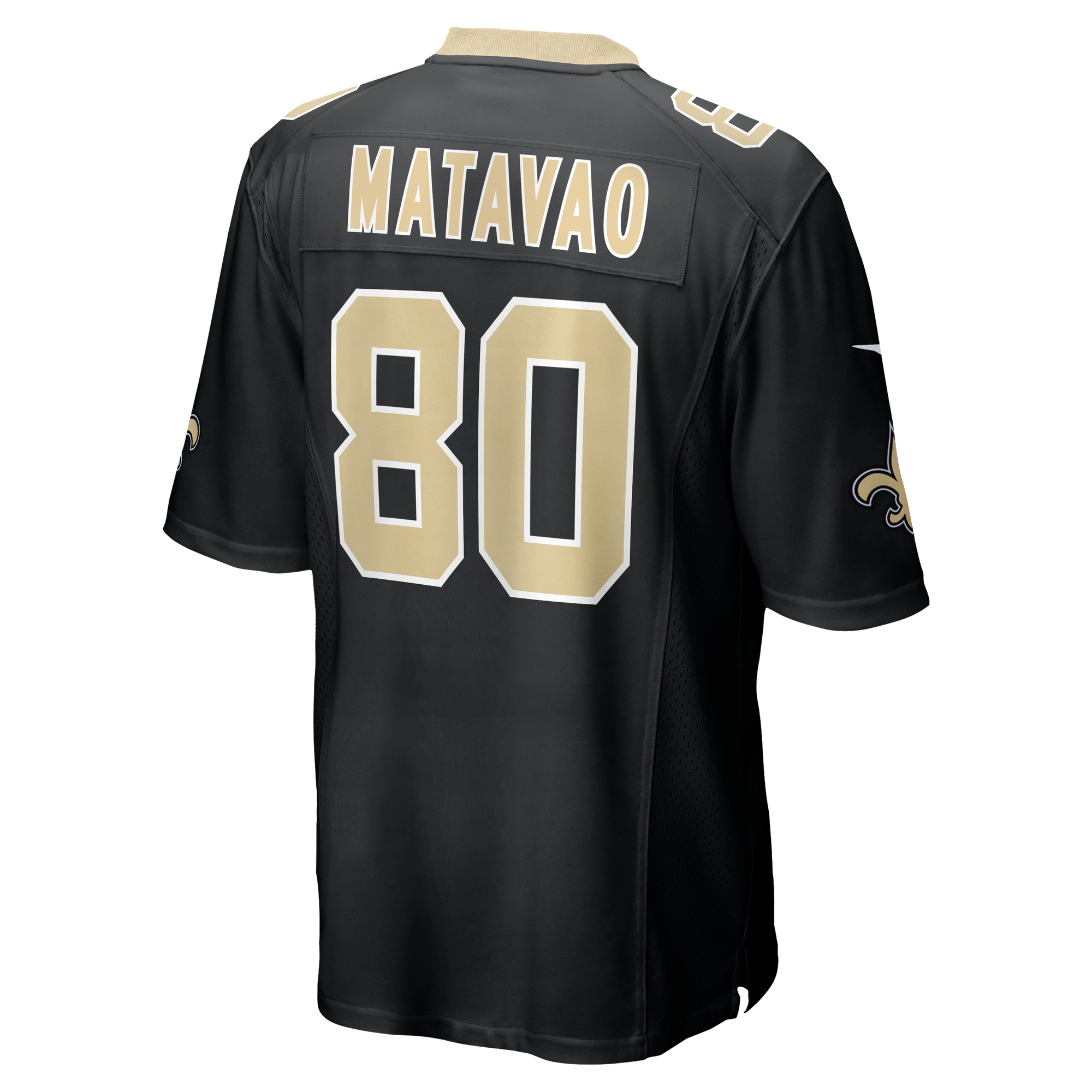 Moliki Matavao New Orleans Saints Game Jersey Black NFL Football Fan Wear Moliki Matavao