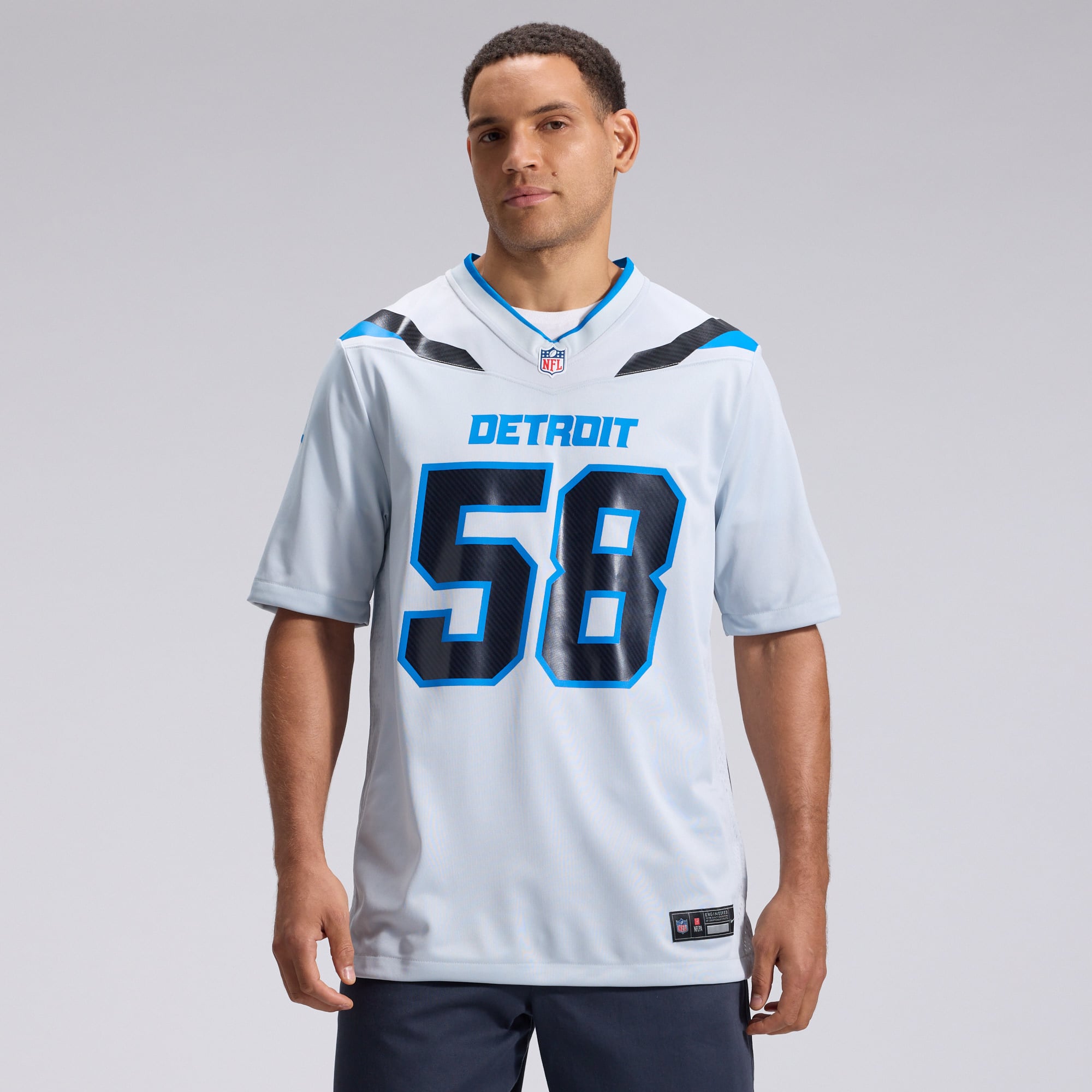 Penei Sewell Detroit Lions Game Jersey Silver NFL Football Fan Wear Penei Sewell
