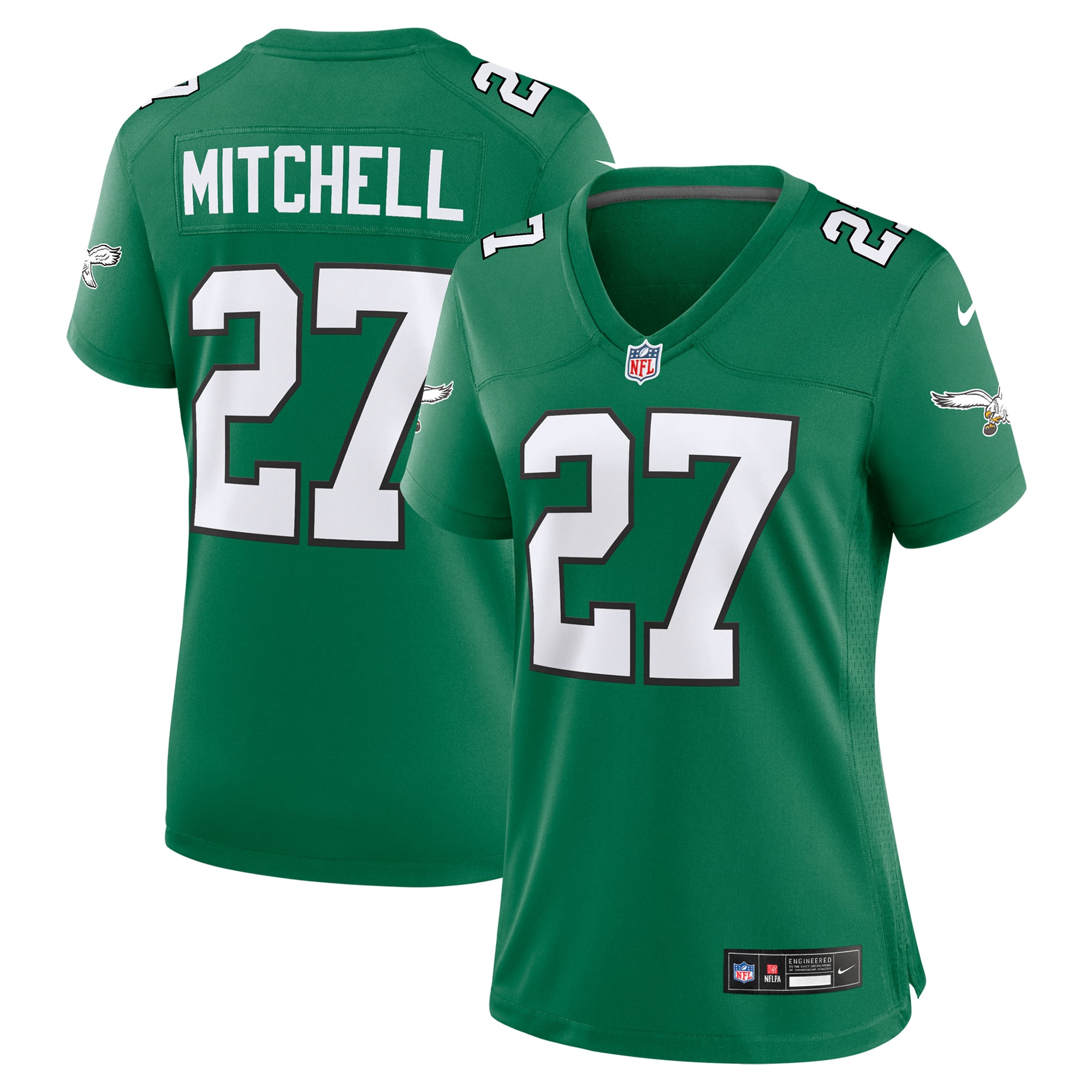 Quinyon Mitchell Philadelphia Eagles Game Jersey Kelly Green NFL Football Fan Wear Quinyon Mitchell