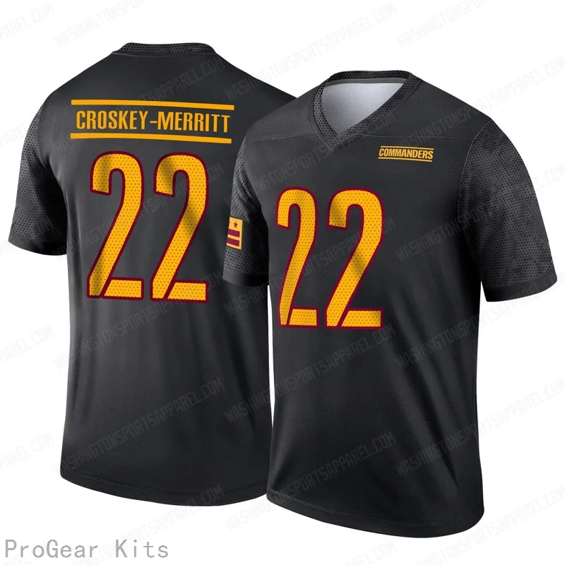 Jacory Croskey Merritt Washington Commanders Alternate Jersey No.22 Black NFL Football Fan Wear Jacory Croskey Merritt