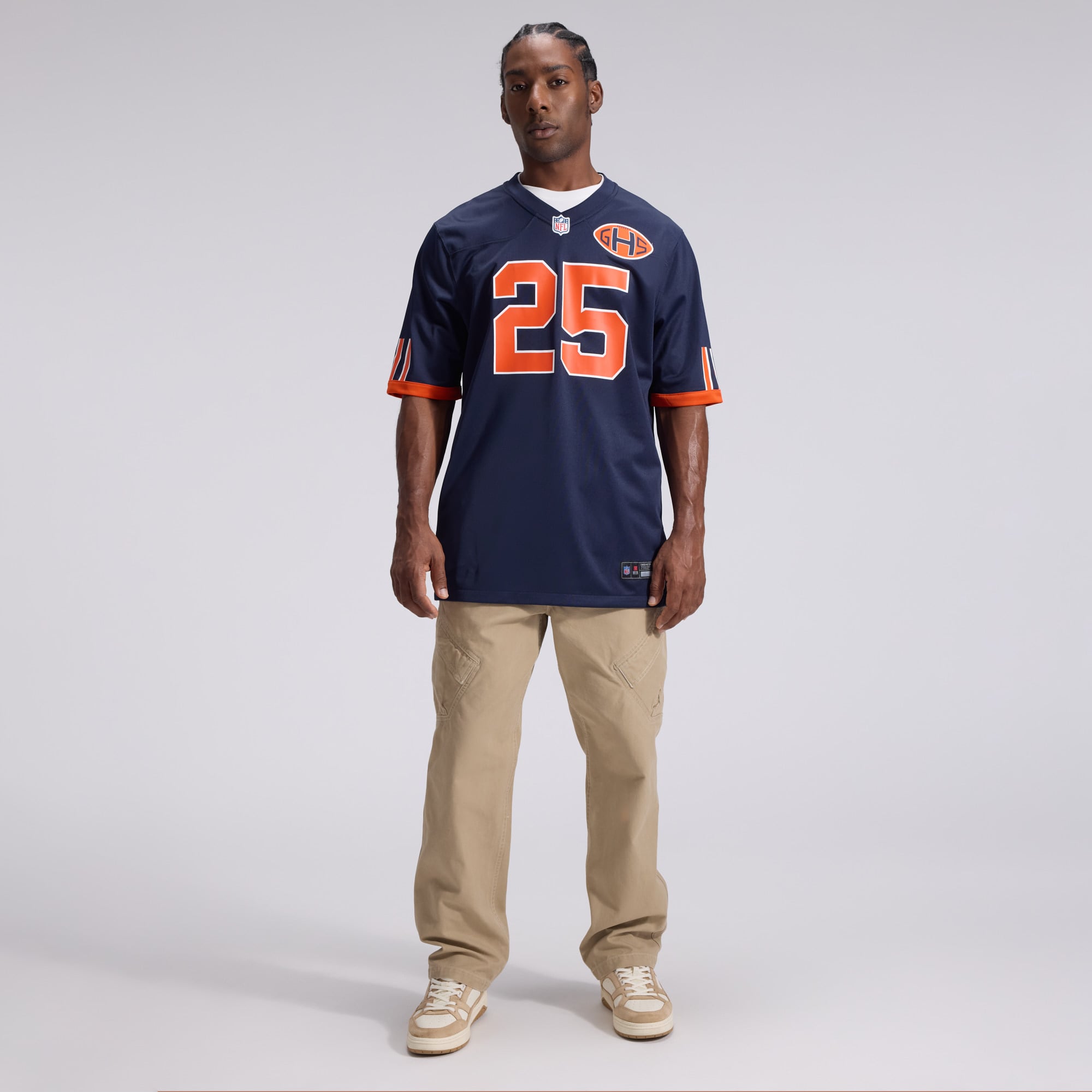 Kyle Monangai Chicago Bears Game Jersey Navy NFL Football Fan Wear Kyle Monangai