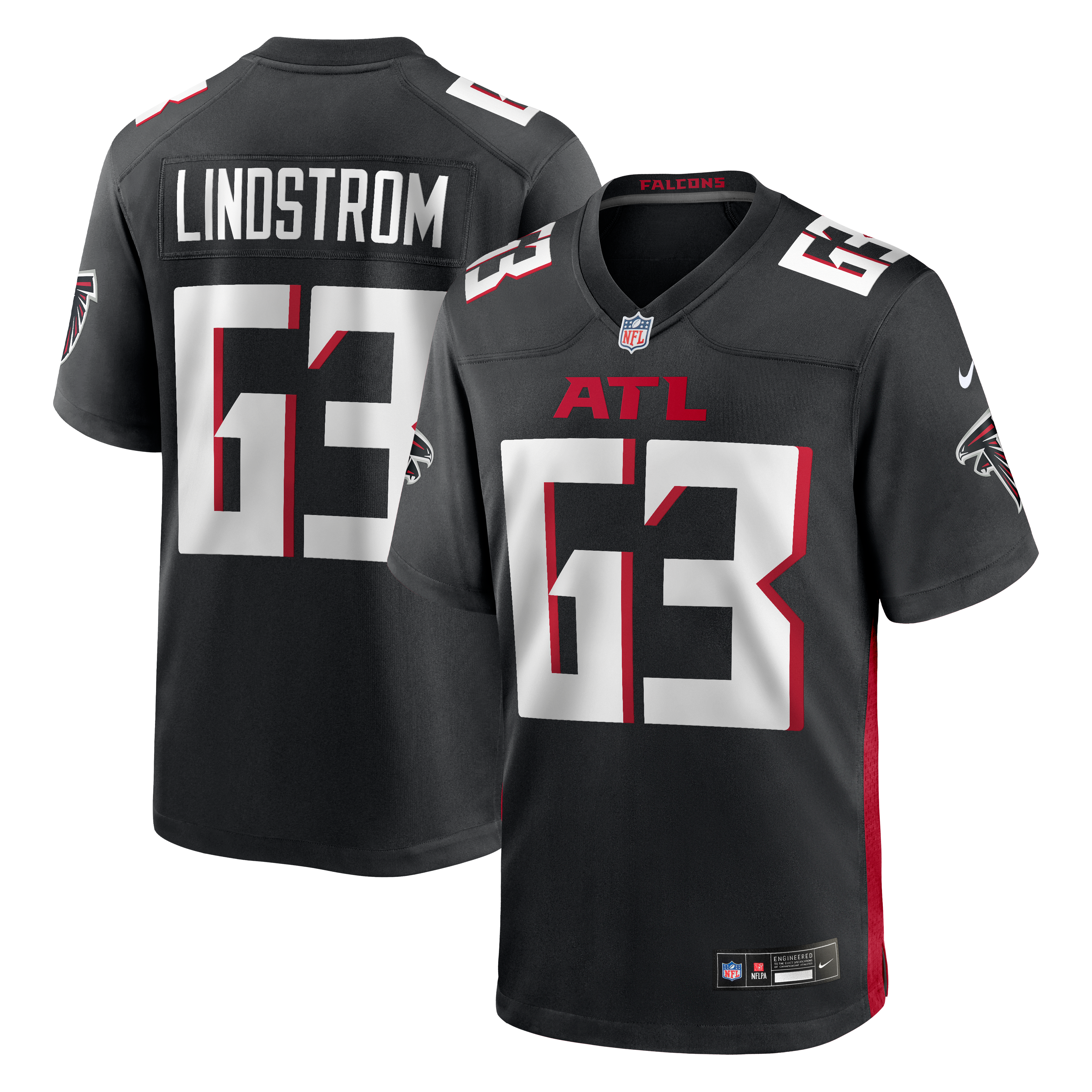 Chris Lindstrom Atlanta Falcons Game Jersey Black NFL Football Fan Wear