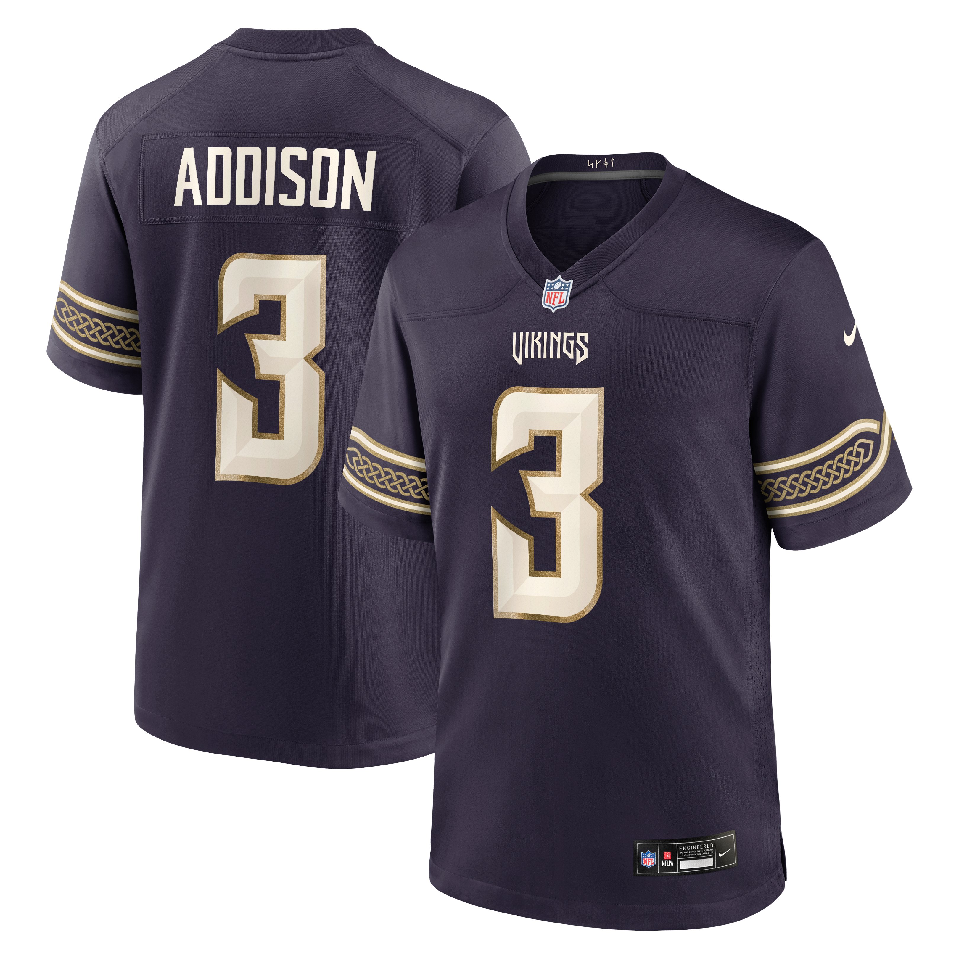 Jordan Addison Minnesota Vikings Game Jersey Purple NFL Football Fan Wear