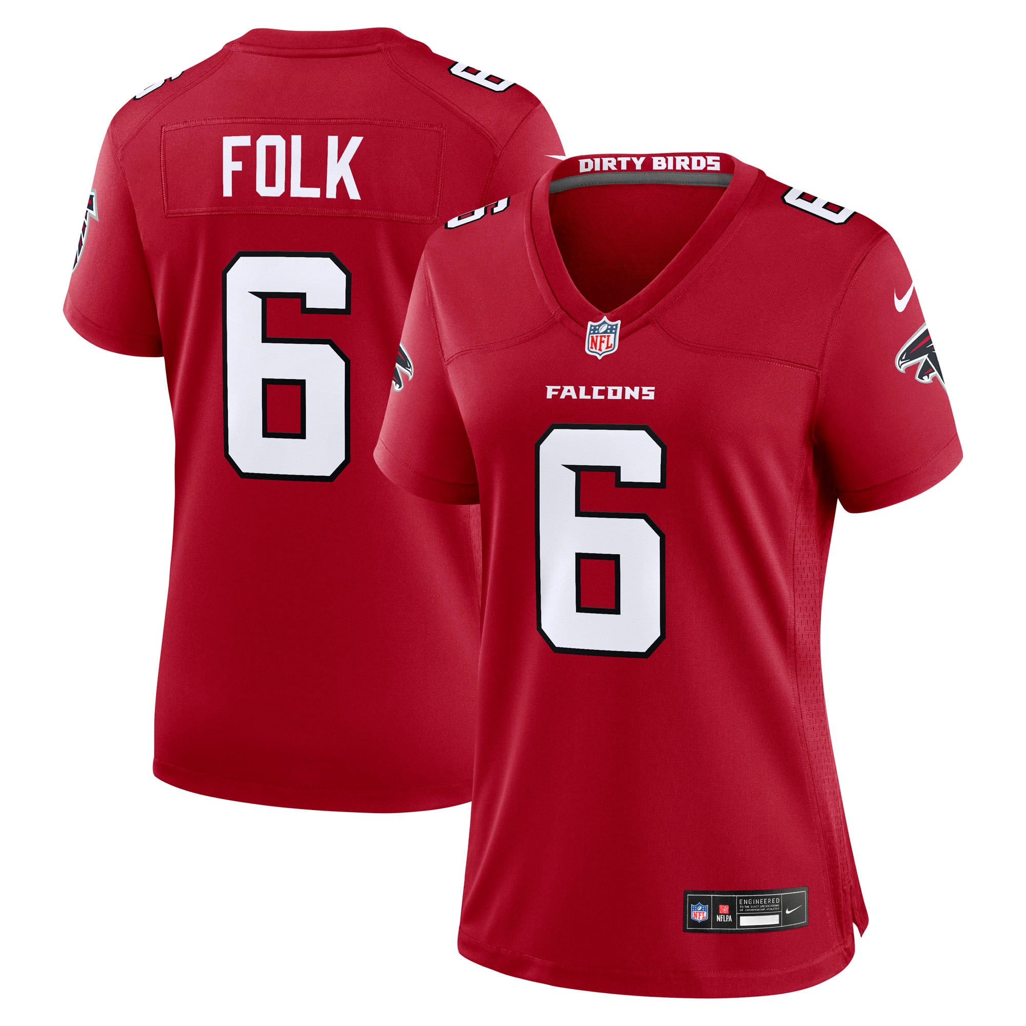 Nick Folk Atlanta Falcons Game Jersey Red NFL Football Fan Wear Nick Folk