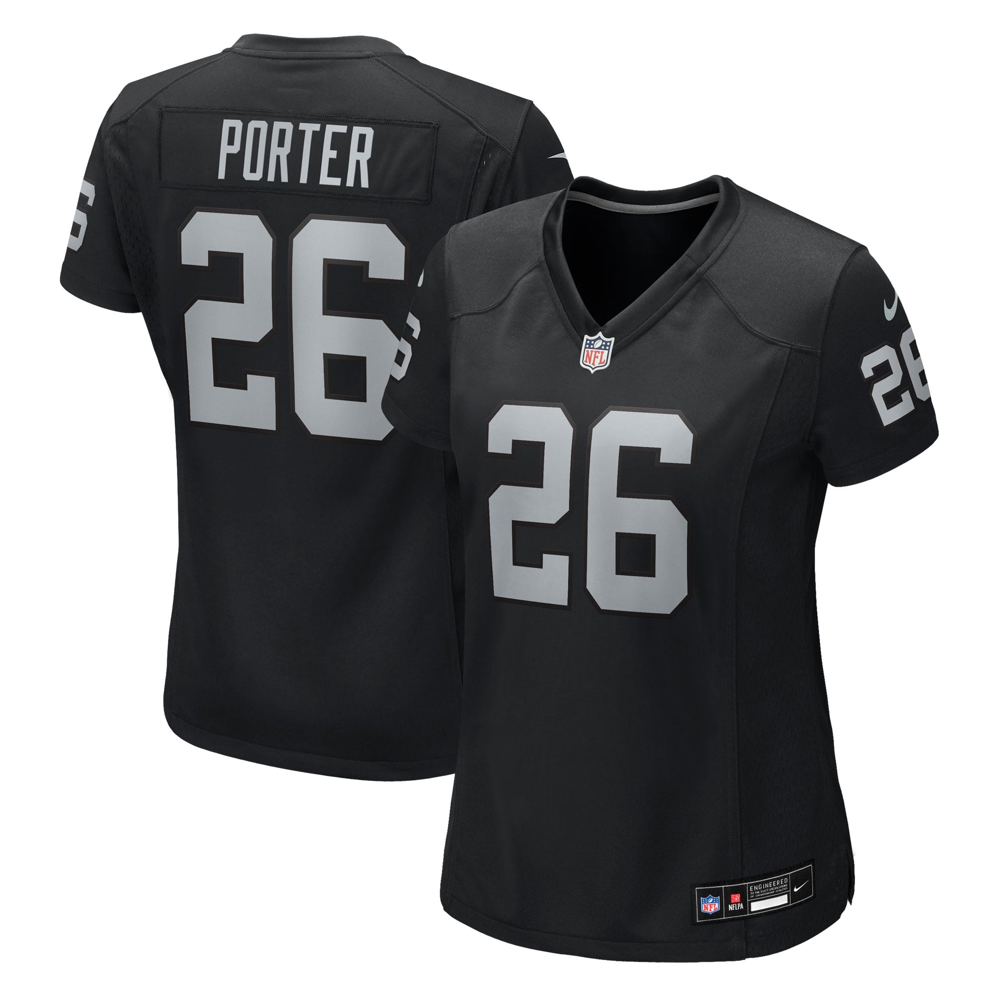 Darien Porter Las Vegas Raiders Game Jersey Black NFL Football Fan Wear Darien Porter