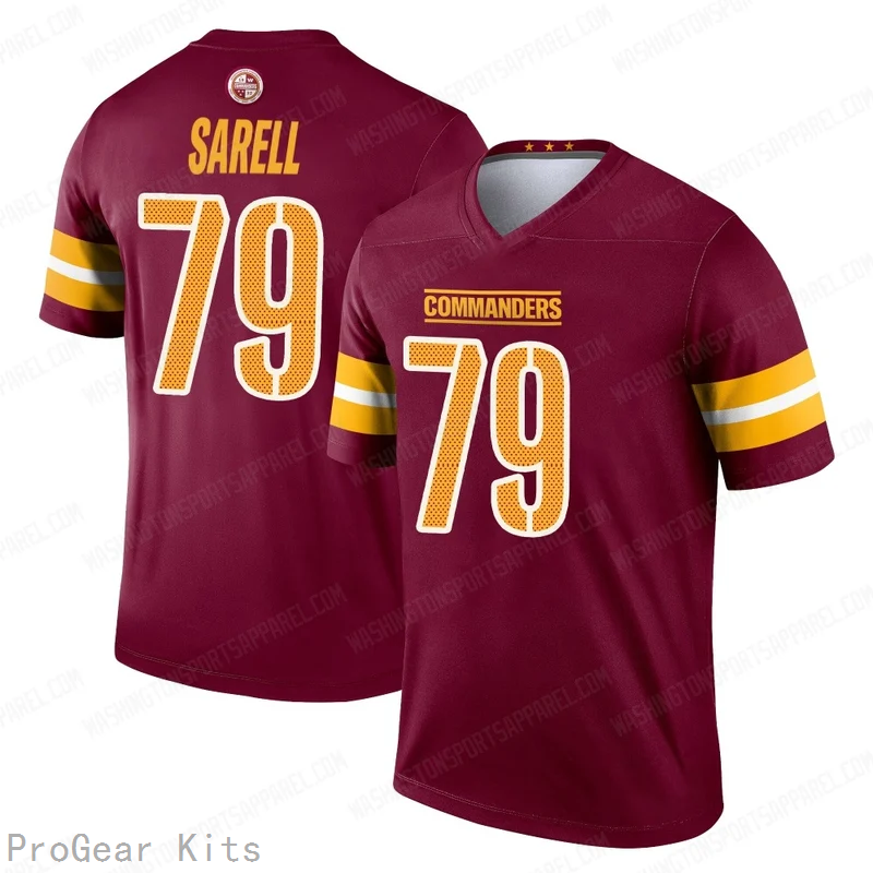 Foster Sarell Washington Commanders Legend Jersey No.79 Burgundy NFL Football Fan Wear Foster Sarell