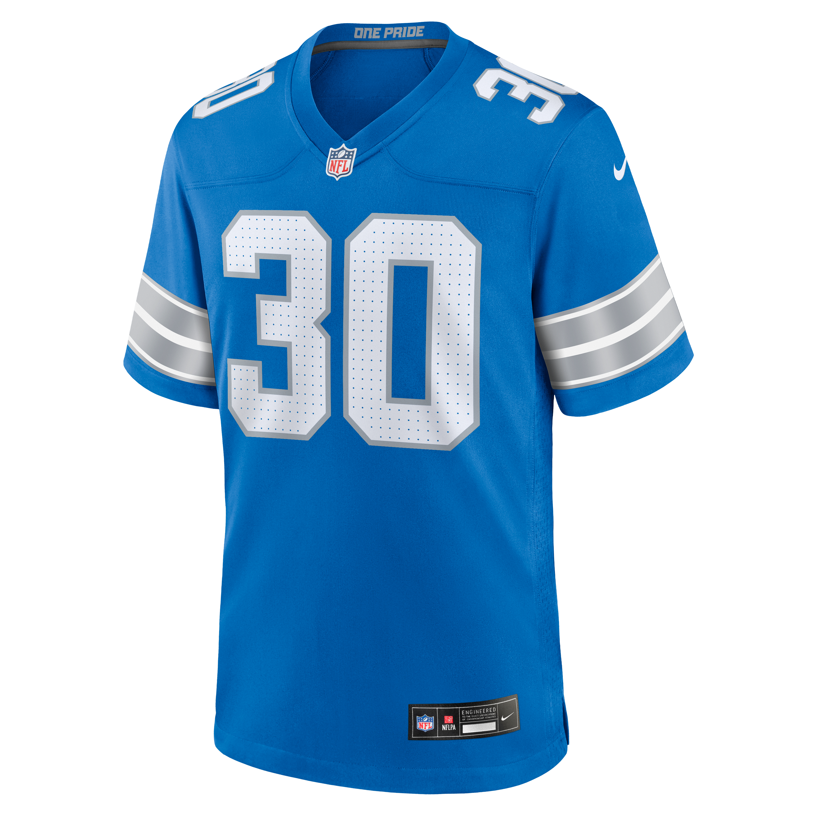 Khalil Dorsey Detroit Lions Game Jersey Blue NFL Football Fan Wear Khalil Dorsey