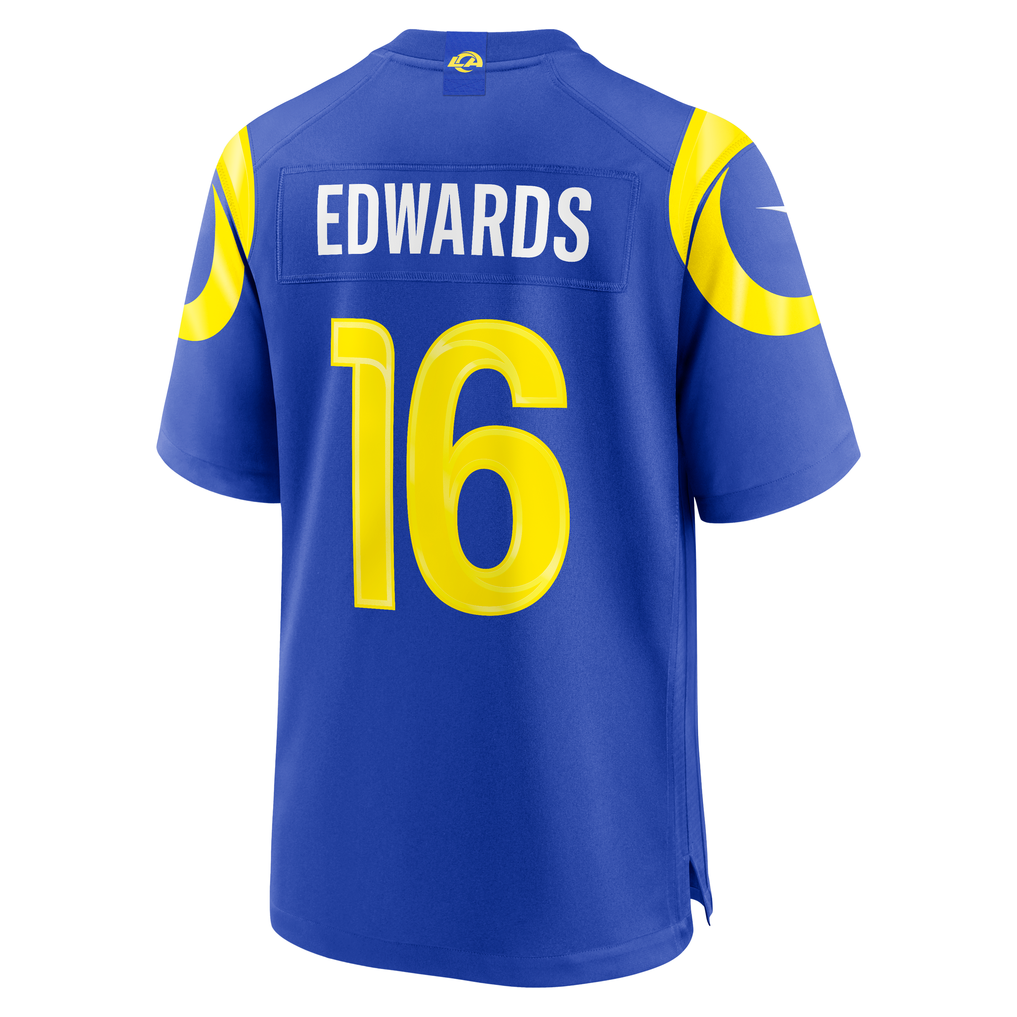 Tru Edwards Los Angeles Rams Game Jersey Royal NFL Football Fan Wear Tru Edwards