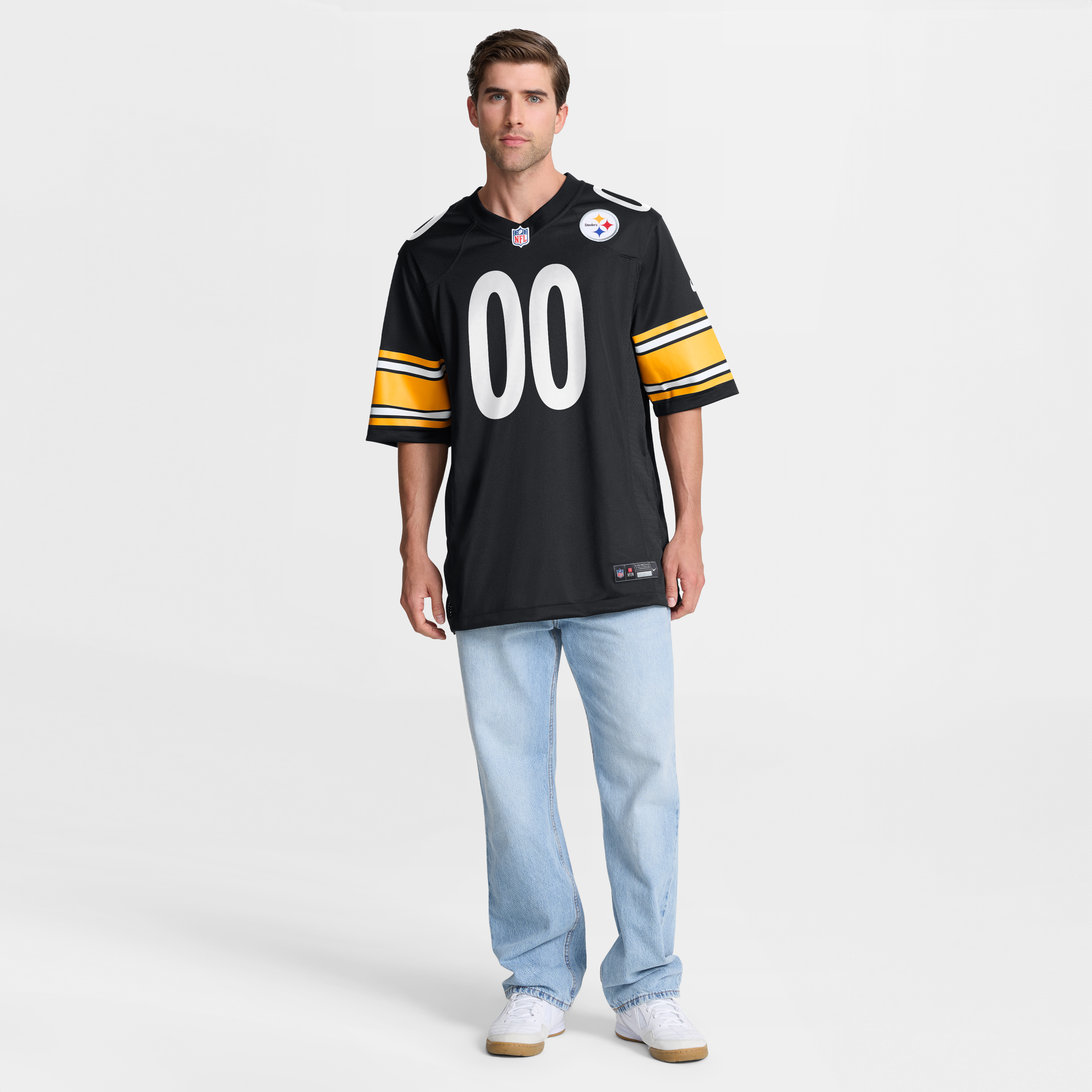 Pittsburgh Steelers Game Jersey White NFL Football Fan Wear Custom Number