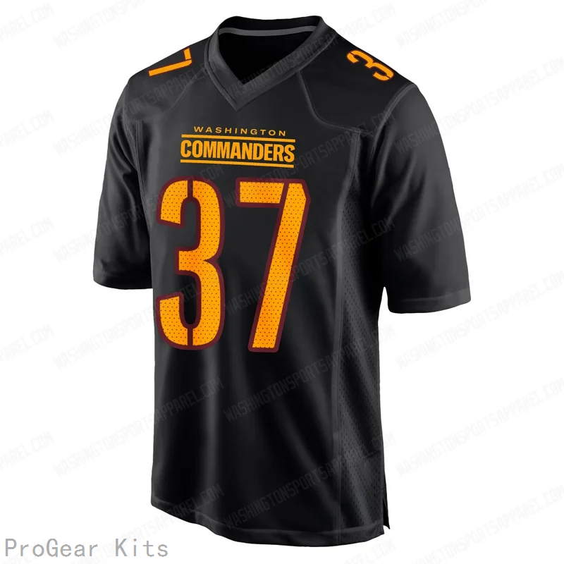 Car'lin Vigers Carbon Washington Commanders Game Jersey No.37 Black NFL Football Fan Wear