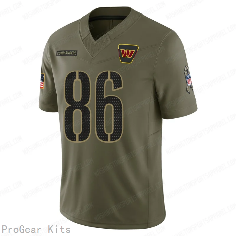 Jaden Bradley Washington Commanders Jersey No.86 Olive NFL Football Fan Wear Jaden Bradley