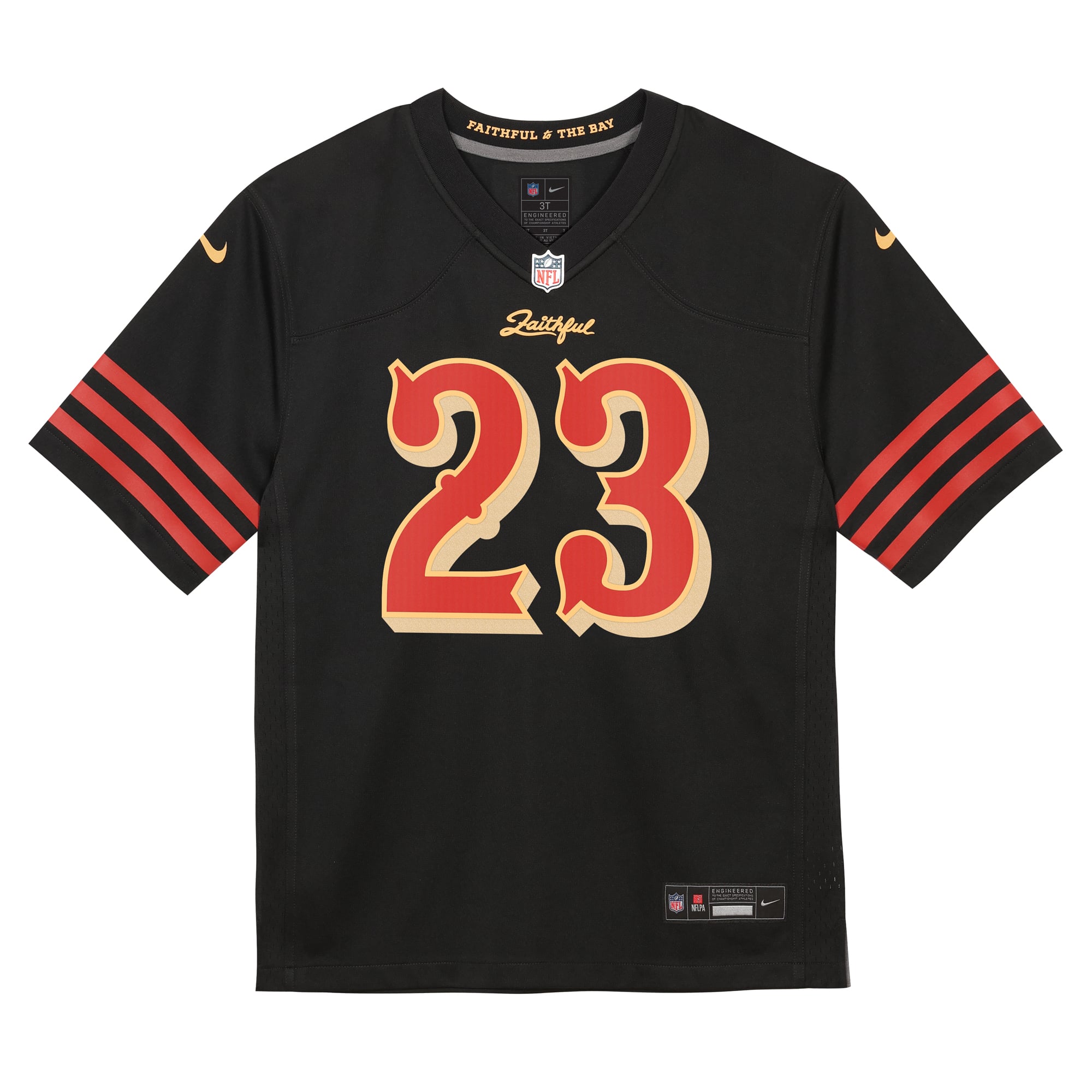 Christian McCaffrey San Francisco 49ers Game Jersey Black NFL Football Fan Wear