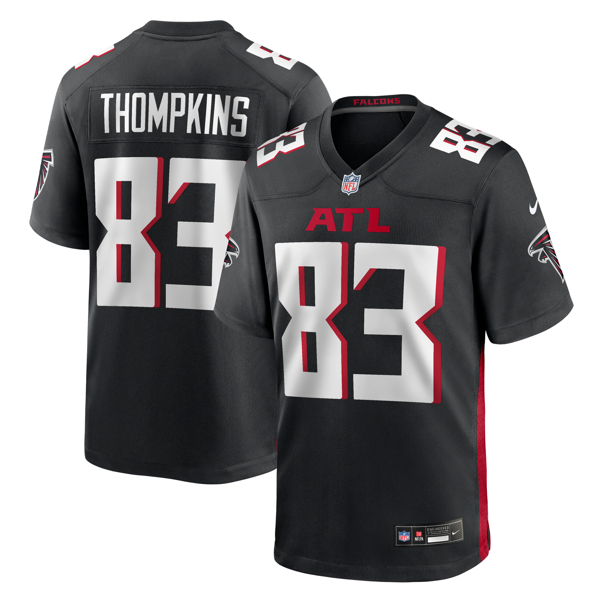 Deven Thompkins Atlanta Falcons Game Jersey Black NFL Football Fan Wear Deven Thompkins
