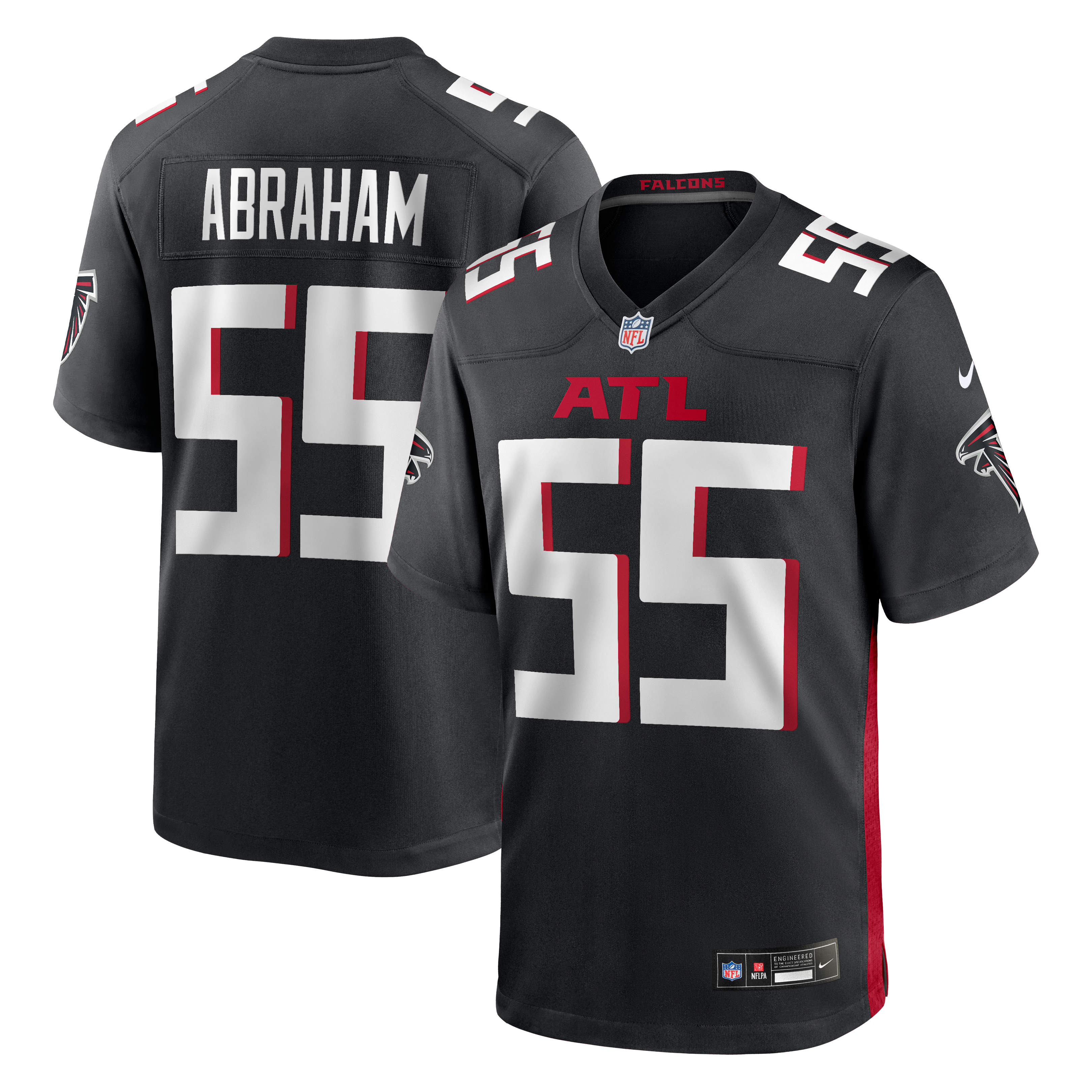 John Abraham Retired Atlanta Falcons Player Jersey Black NFL Football Fan Wear