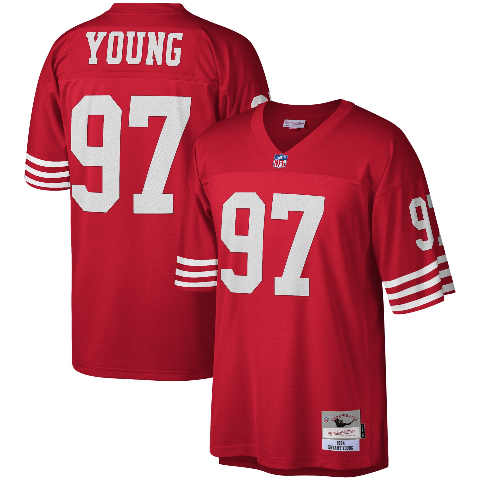 Bryant Young Mitchell San Francisco 49ers Replica Jersey Scarlet NFL Football Fan Wear