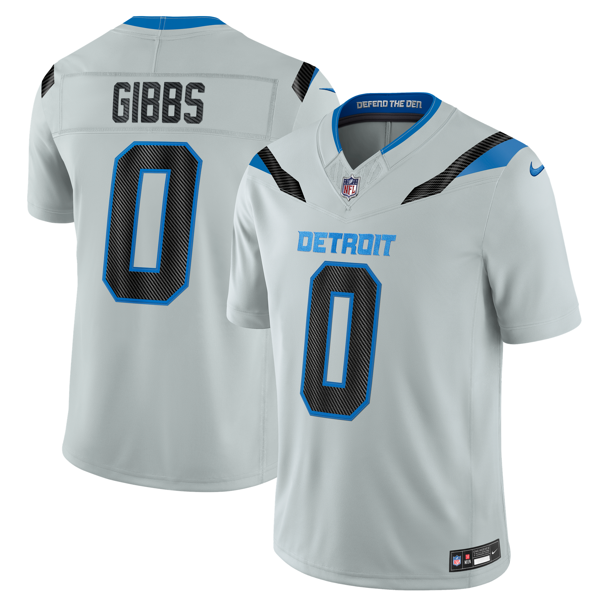 Jahmyr Gibbs Detroit Lions Limited Jersey Silver NFL Football Fan Wear Jahmyr Gibbs