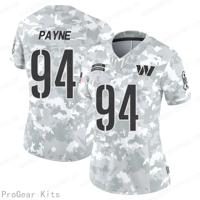Daron Payne Washington Commanders Jersey No.94 Camo NFL Football Fan Wear Daron Payne