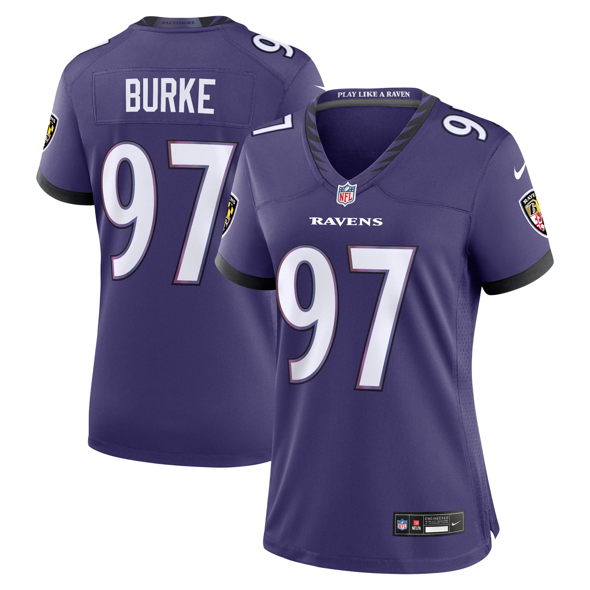 Ethan Burke Baltimore Ravens Game Jersey Purple NFL Football Fan Wear Ethan Burke