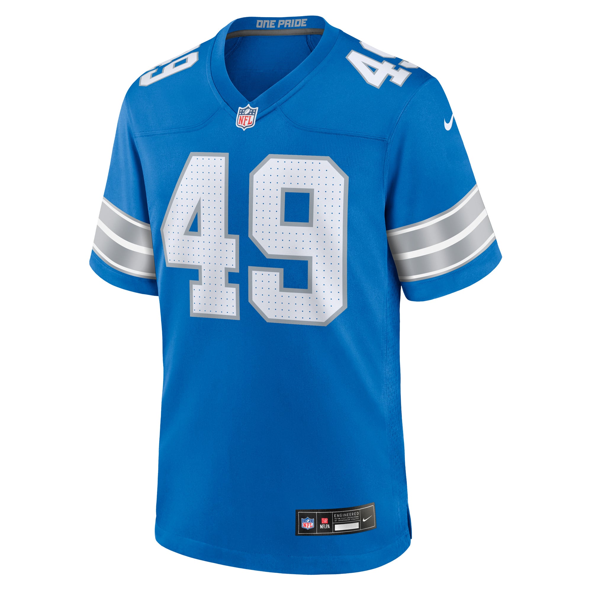 Hogan Hatten Detroit Lions Game Jersey Blue NFL Football Fan Wear