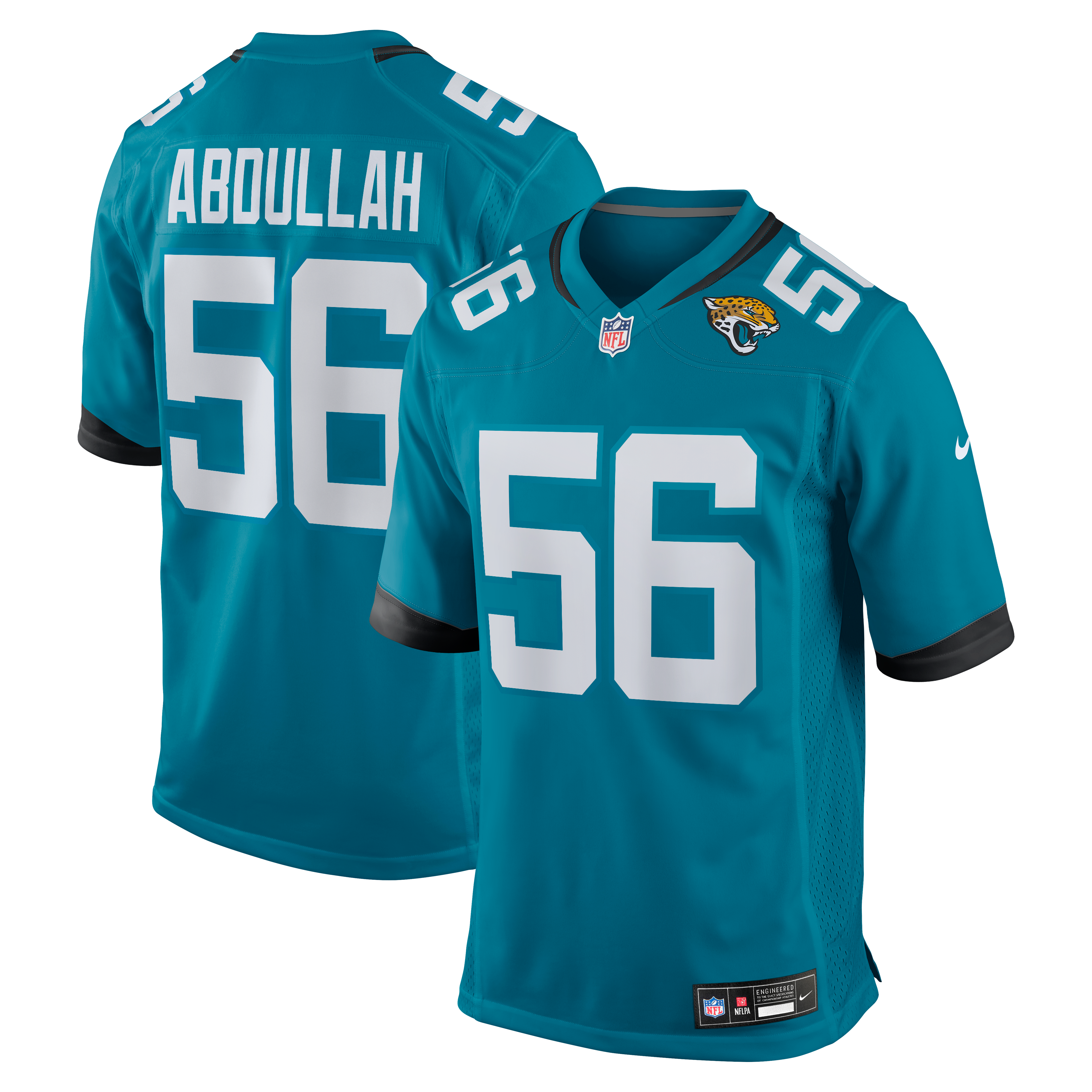 Yasir Abdullah Jacksonville Jaguars Game Jersey Teal NFL Football Fan Wear