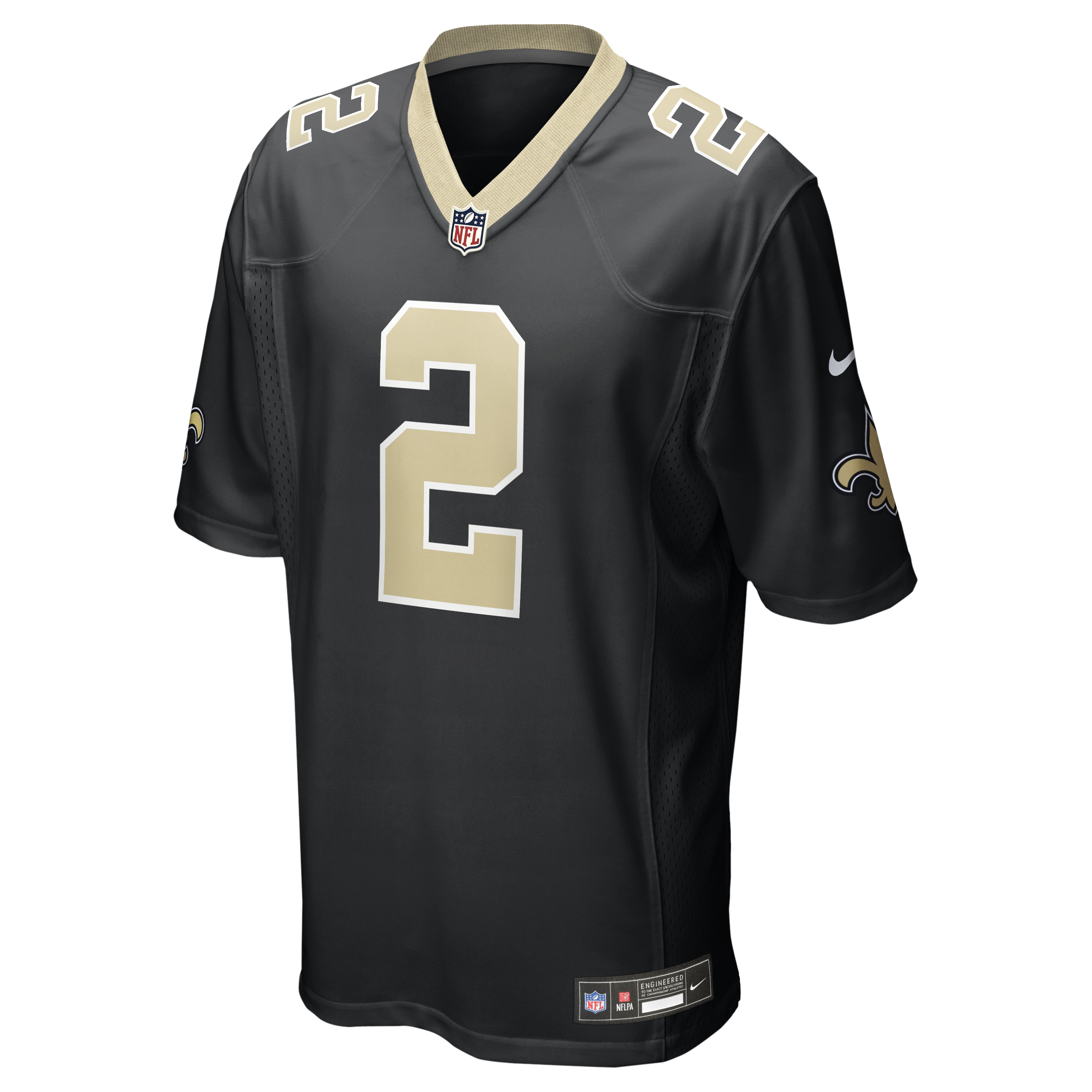 Spencer Rattler New Orleans Saints Game Jersey Black NFL Football Fan Wear