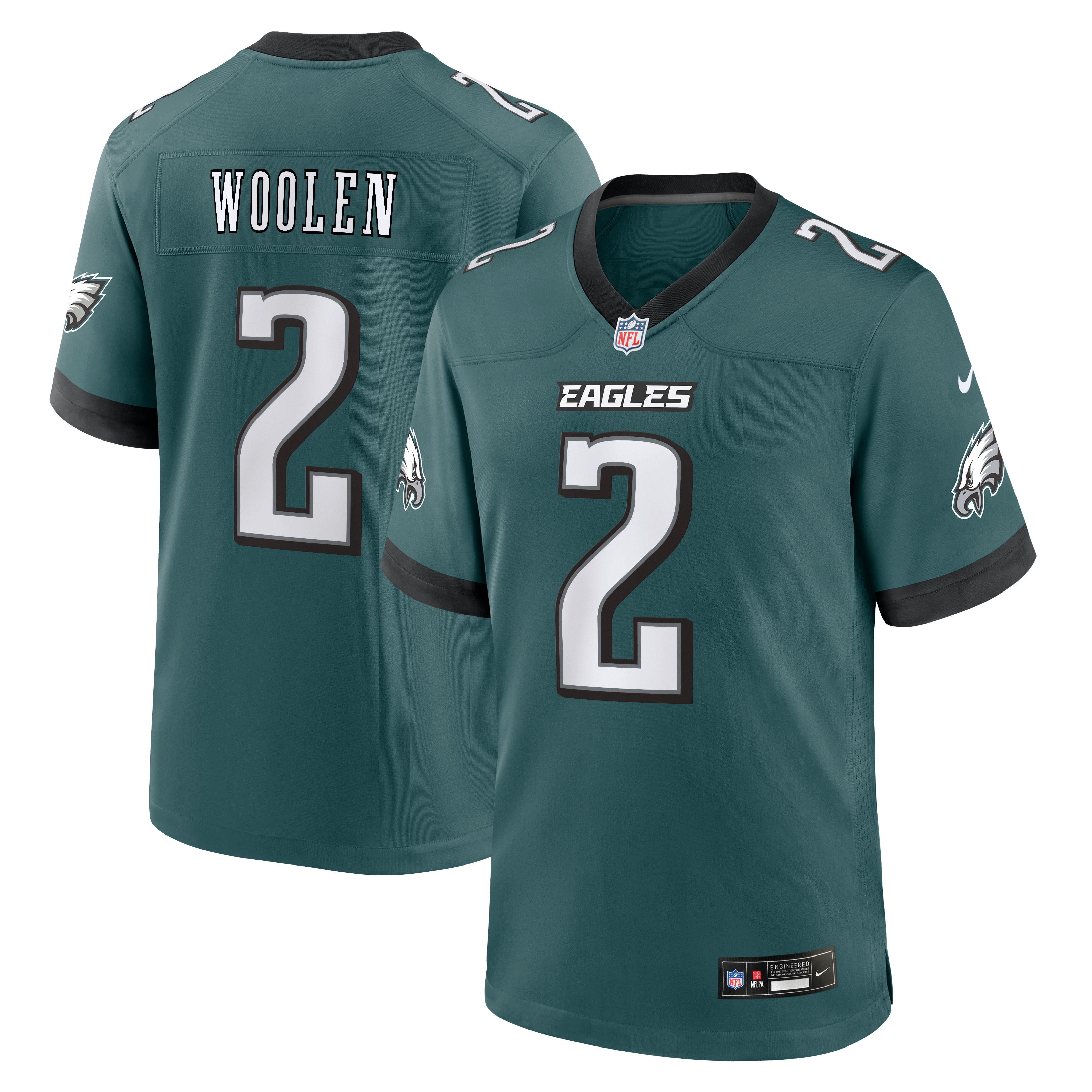Tariq Woolen Philadelphia Eagles Game Jersey Midnight NFL Football Fan Wear Tariq Woolen