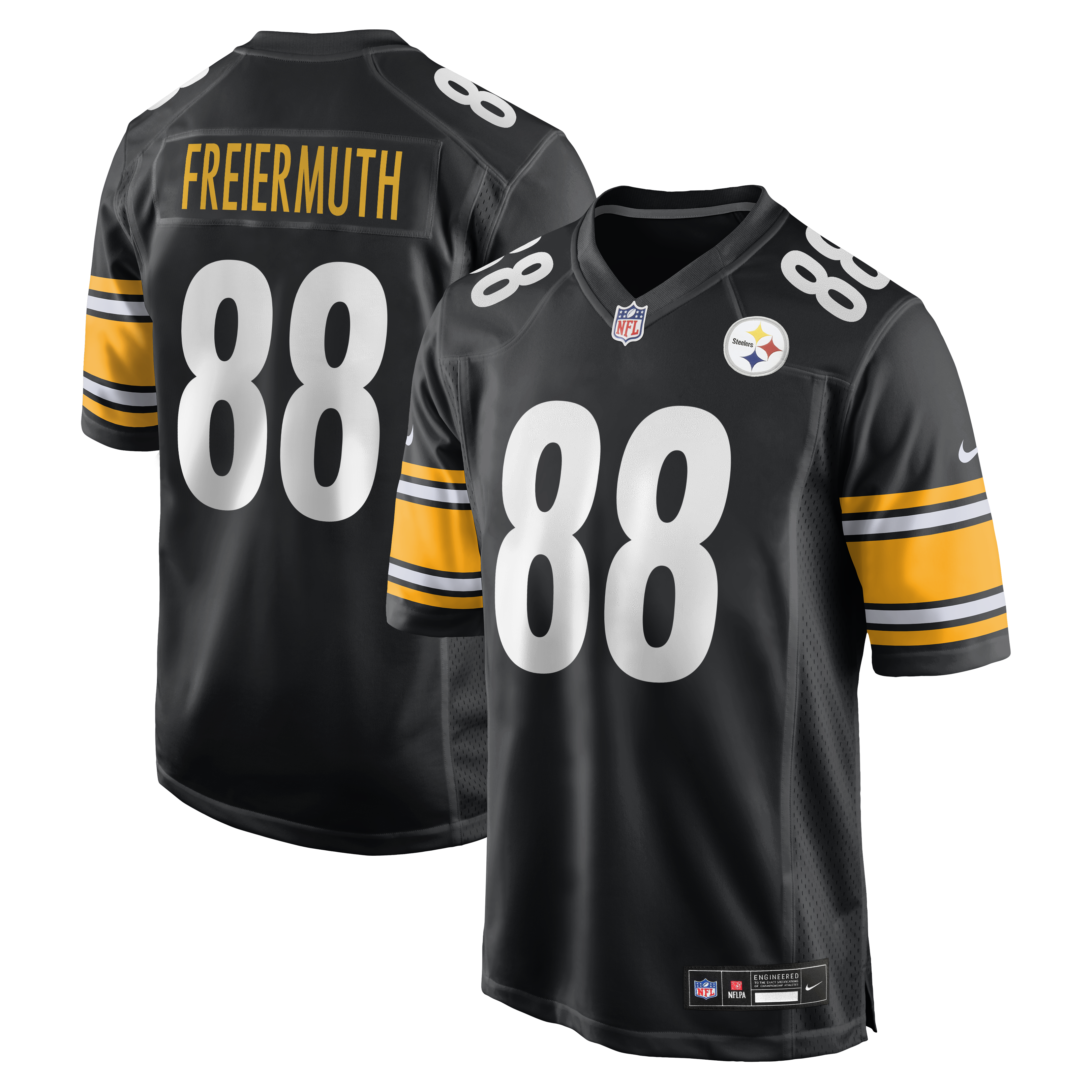 Pat Freiermuth Pittsburgh Steelers Game Jersey Black NFL Football Fan Wear