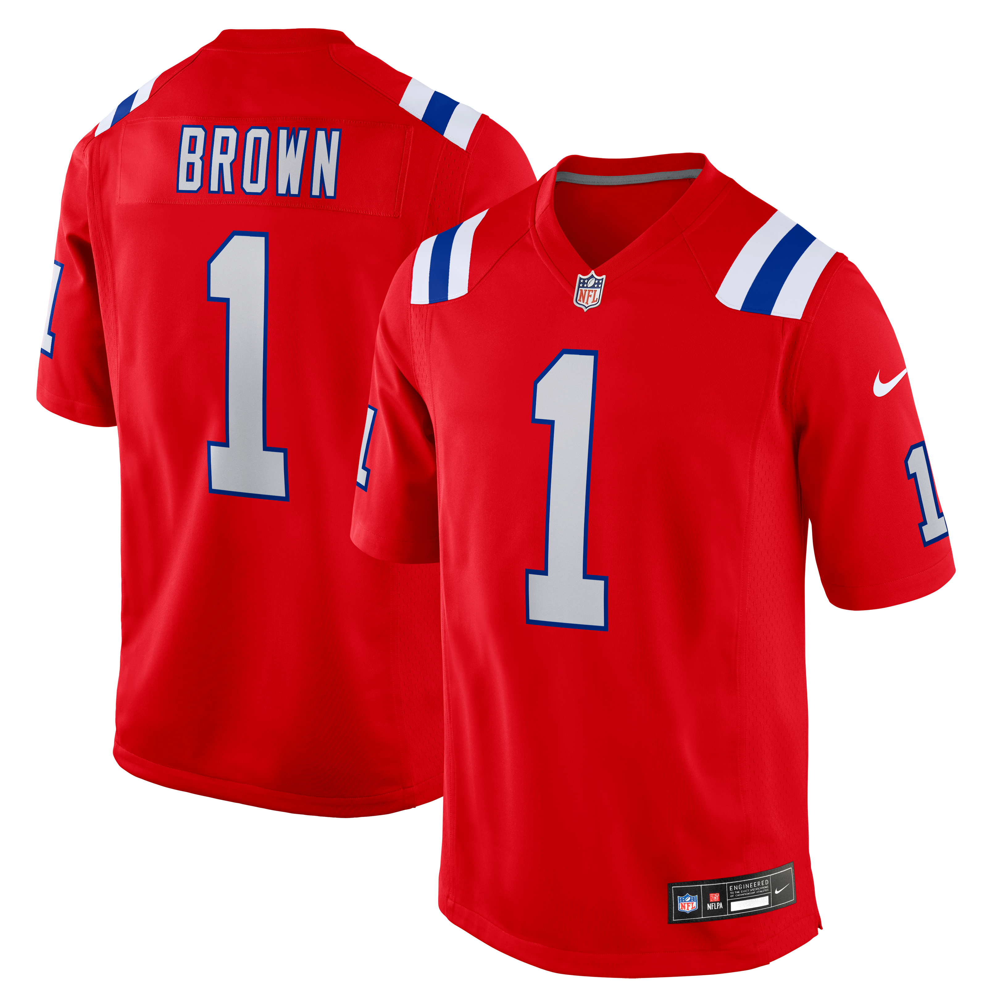 AJ Brown New England Patriots Game Jersey No.11 Brown NFL Football Fan Wear