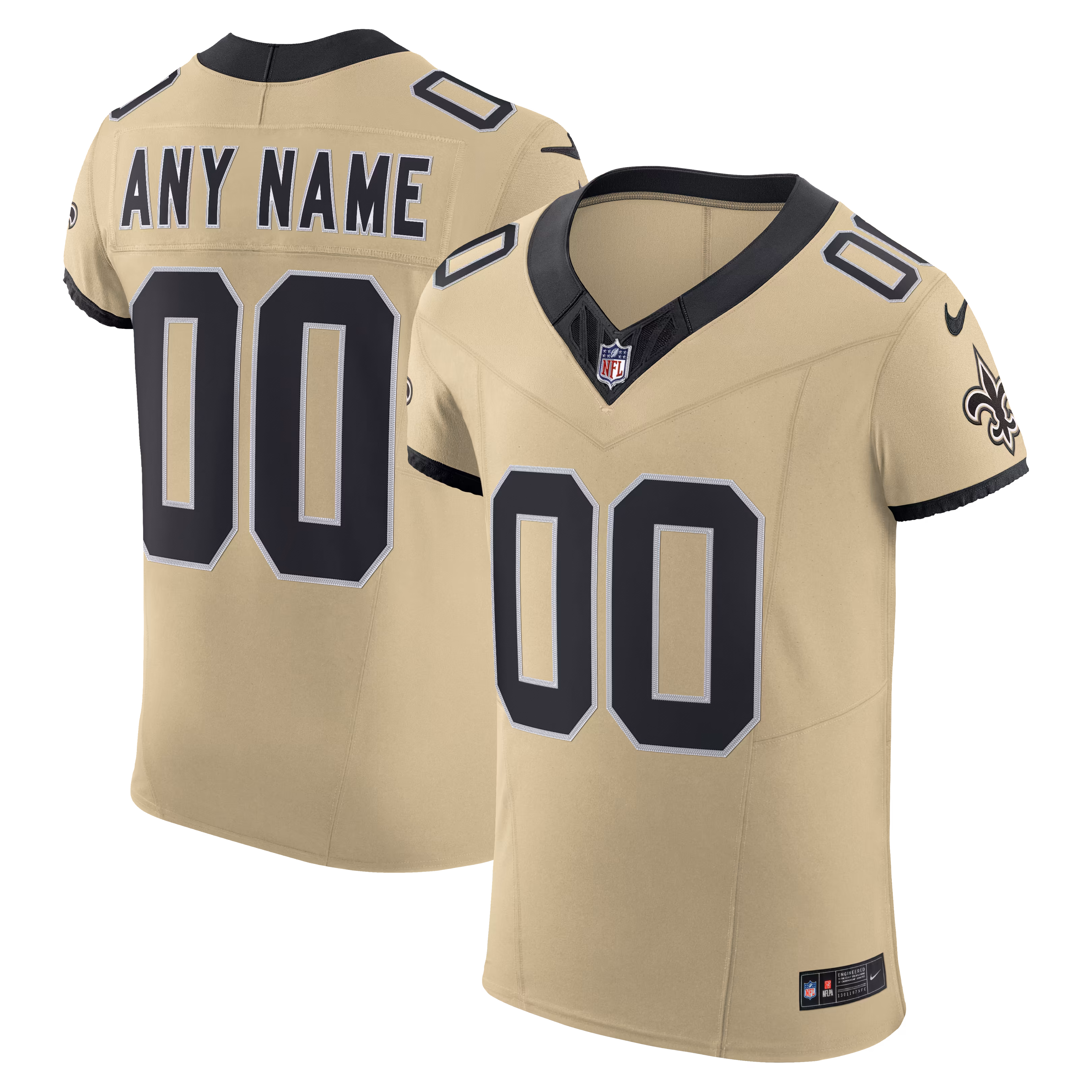 New Orleans Saints Alternate Jersey Gold NFL Football Fan Wear Custom Number