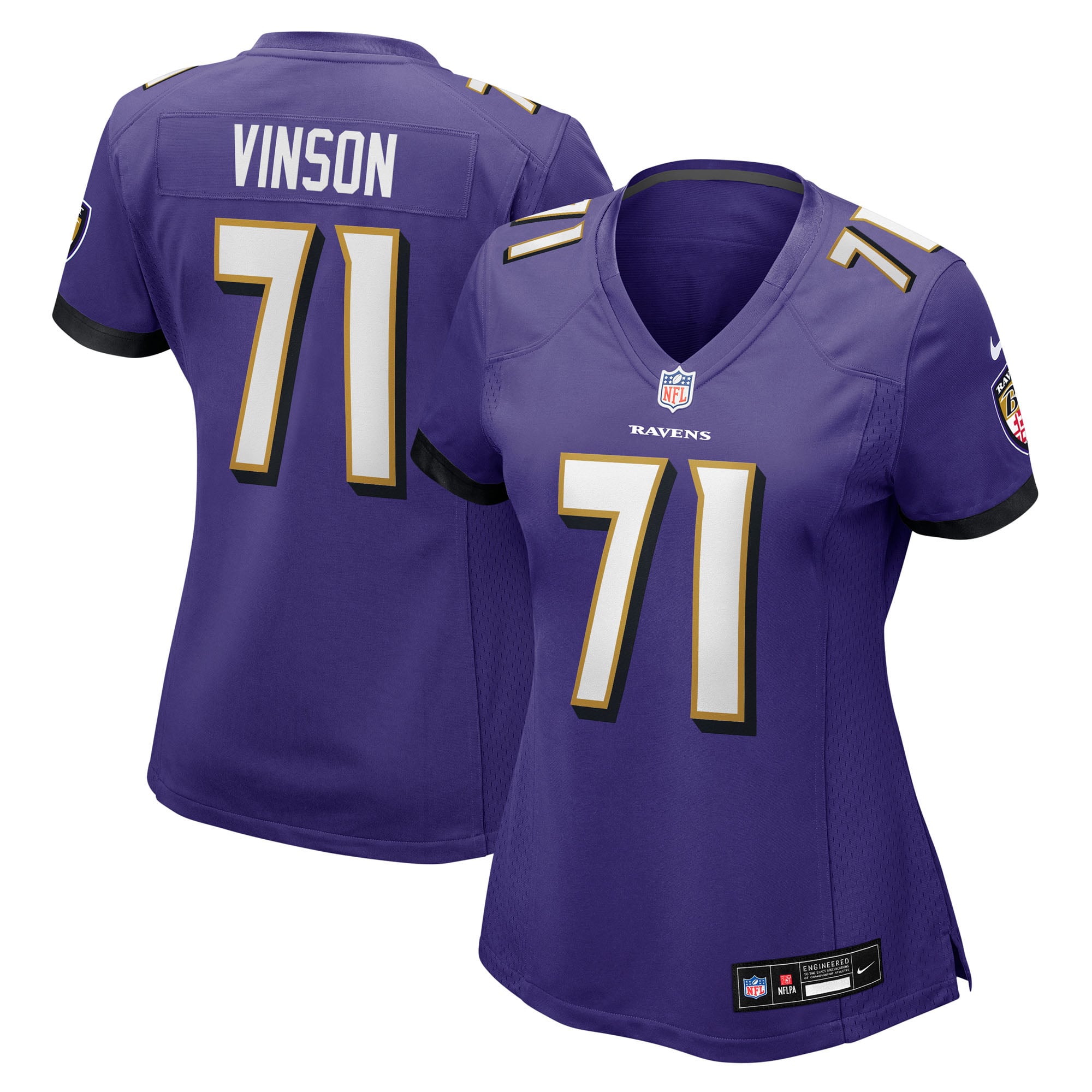 Carson Vinson Baltimore Ravens Game Jersey Purple NFL Football Fan Wear