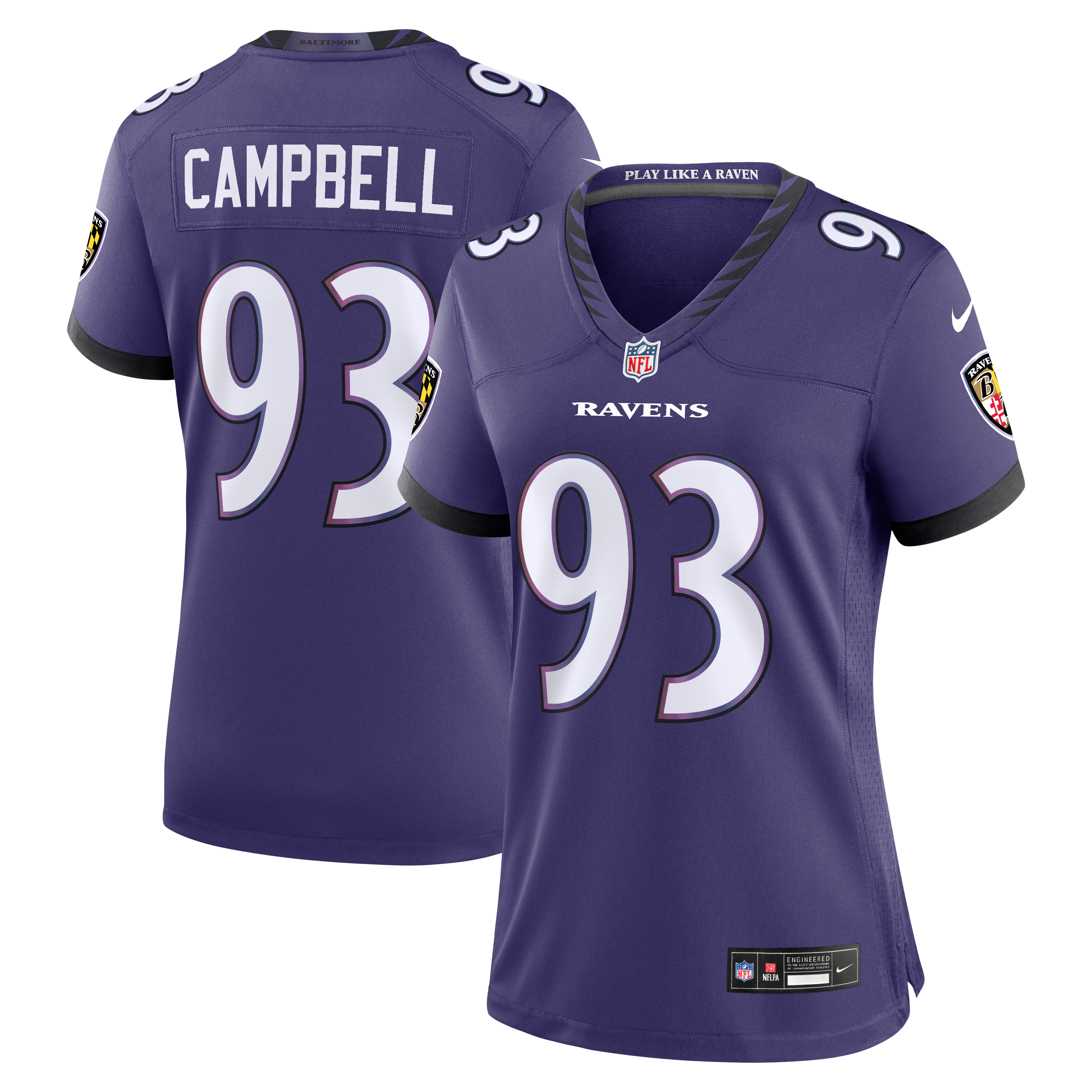 Calais Campbell Baltimore Ravens Game Jersey Purple NFL Football Fan Wear