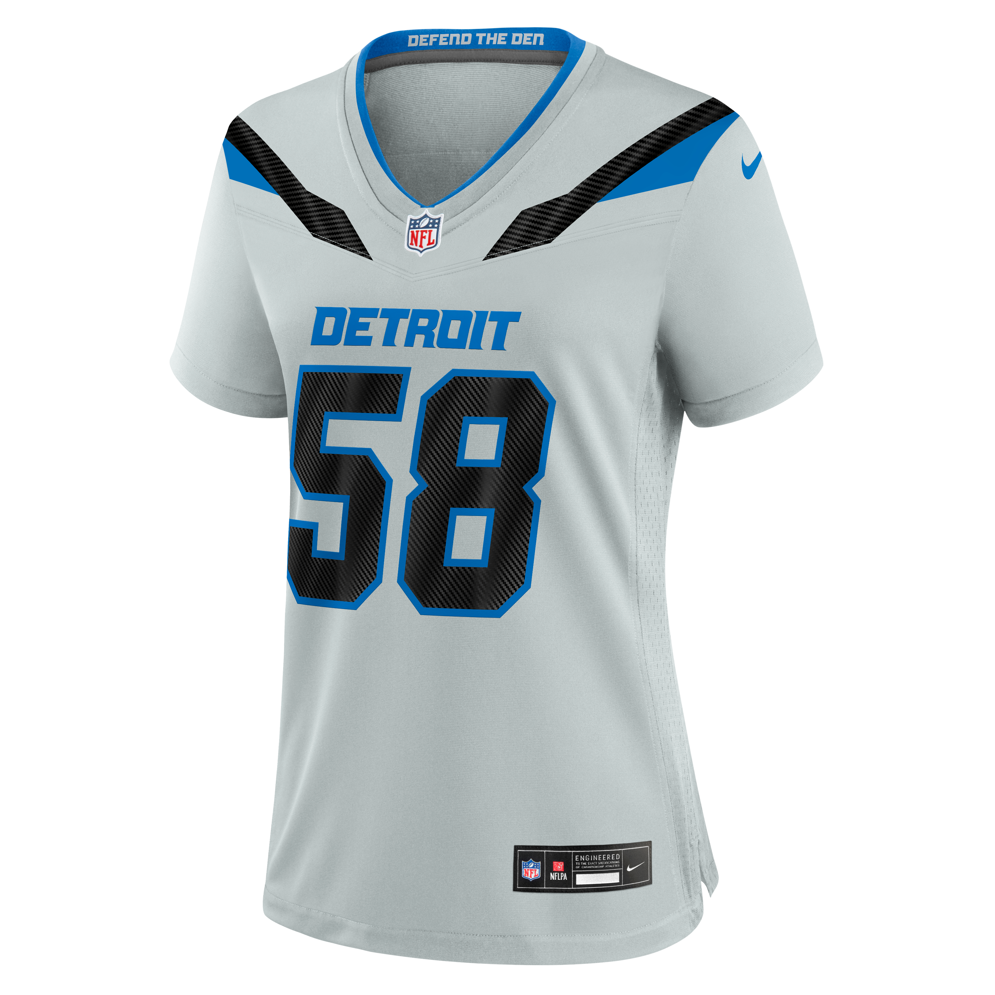 Penei Sewell Detroit Lions Game Jersey Silver NFL Football Fan Wear