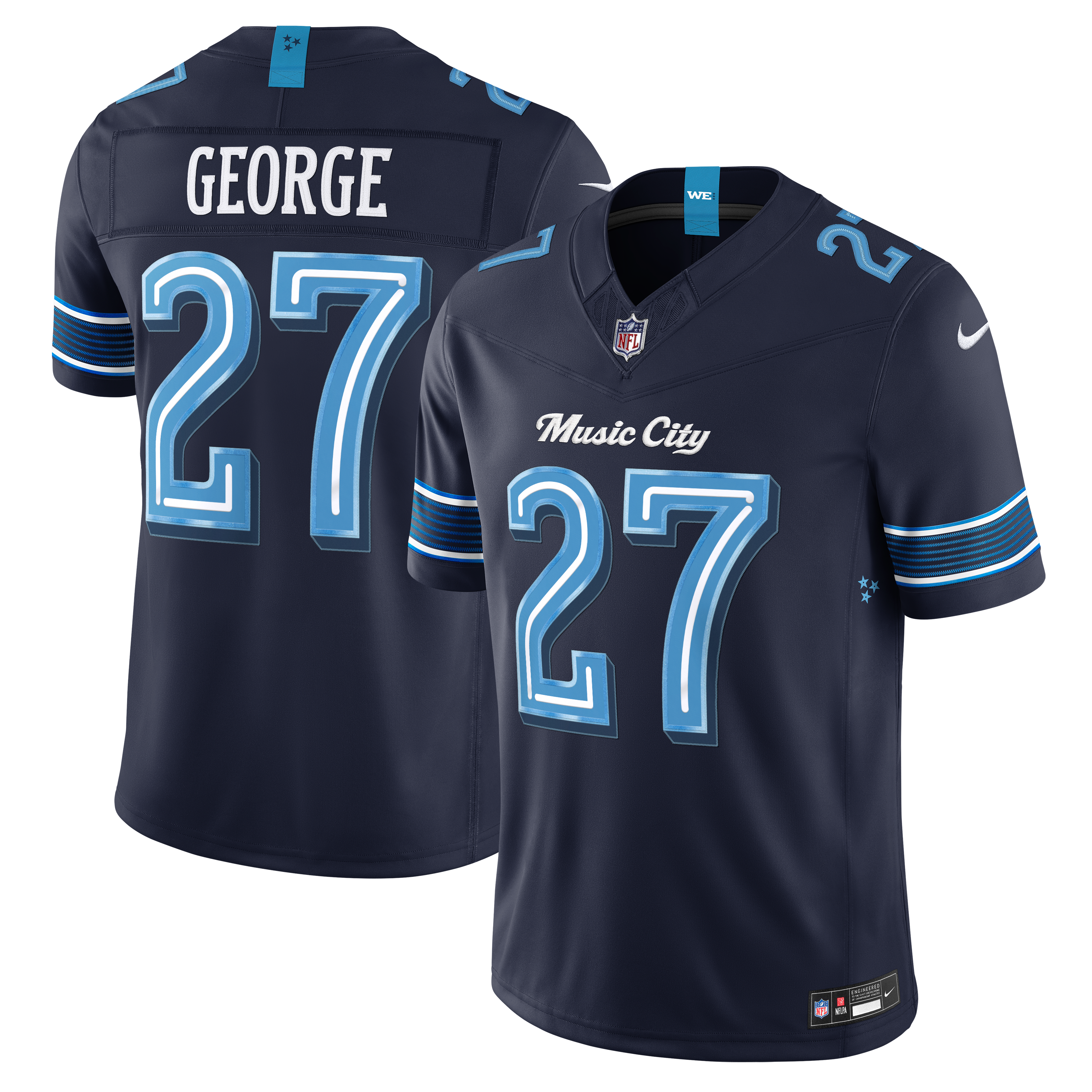 Eddie George Tennessee Titans Limited Jersey Navy NFL Football Fan Wear
