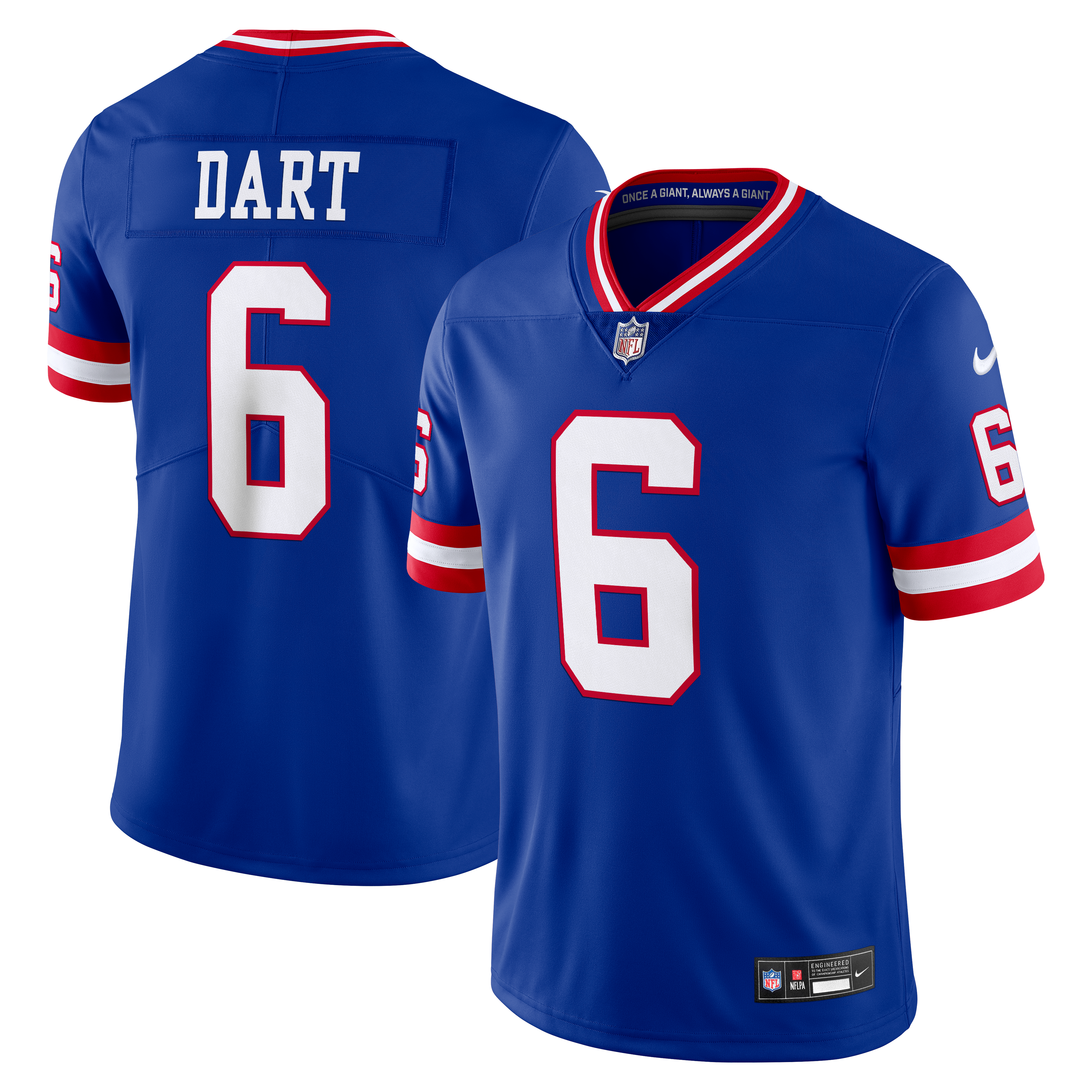Jaxson Dart New York Giants Untouchable Jersey Royal NFL Football Fan Wear Jaxson Dart