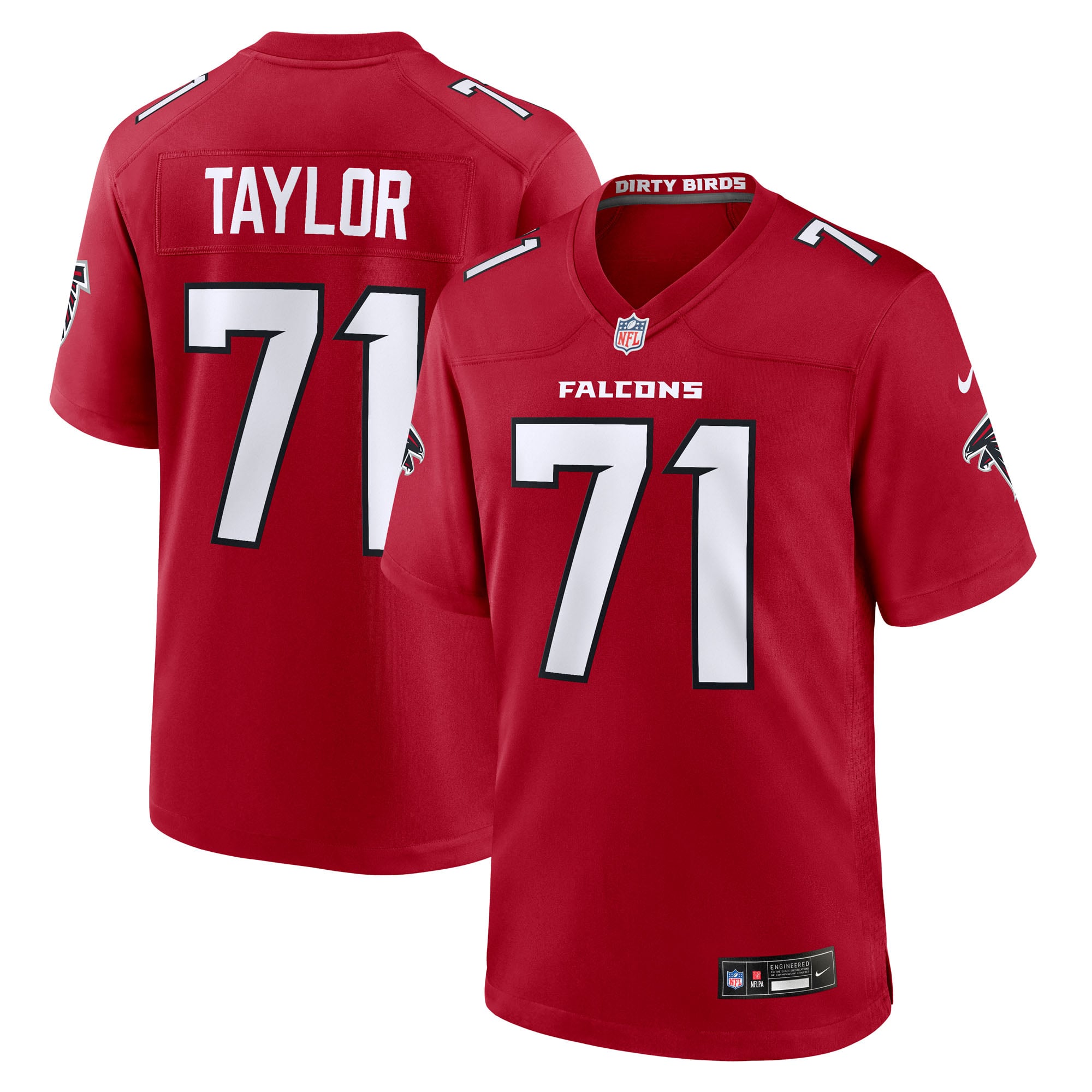 Jawaan Taylor Atlanta Falcons Game Jersey Red NFL Football Fan Wear Jawaan Taylor