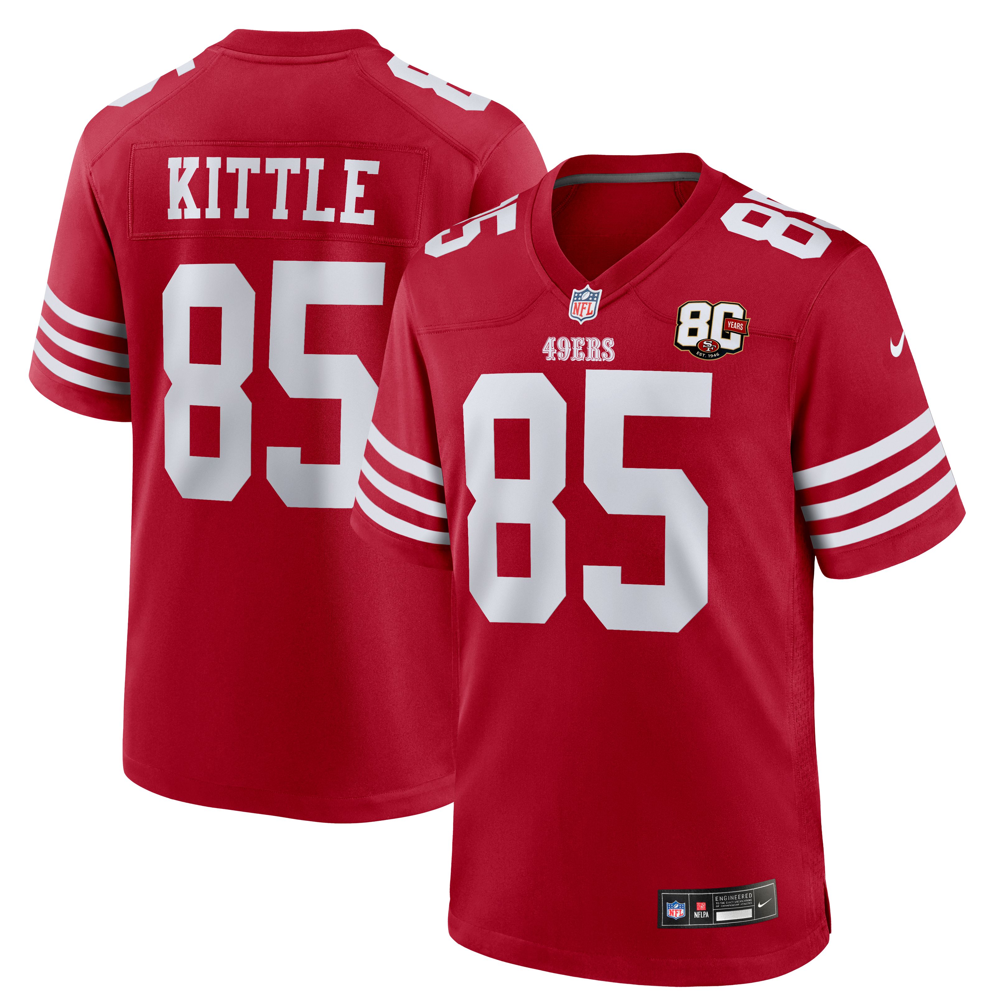 George Kittle San Francisco 49ers Game Jersey Scarlet NFL Football Fan Wear