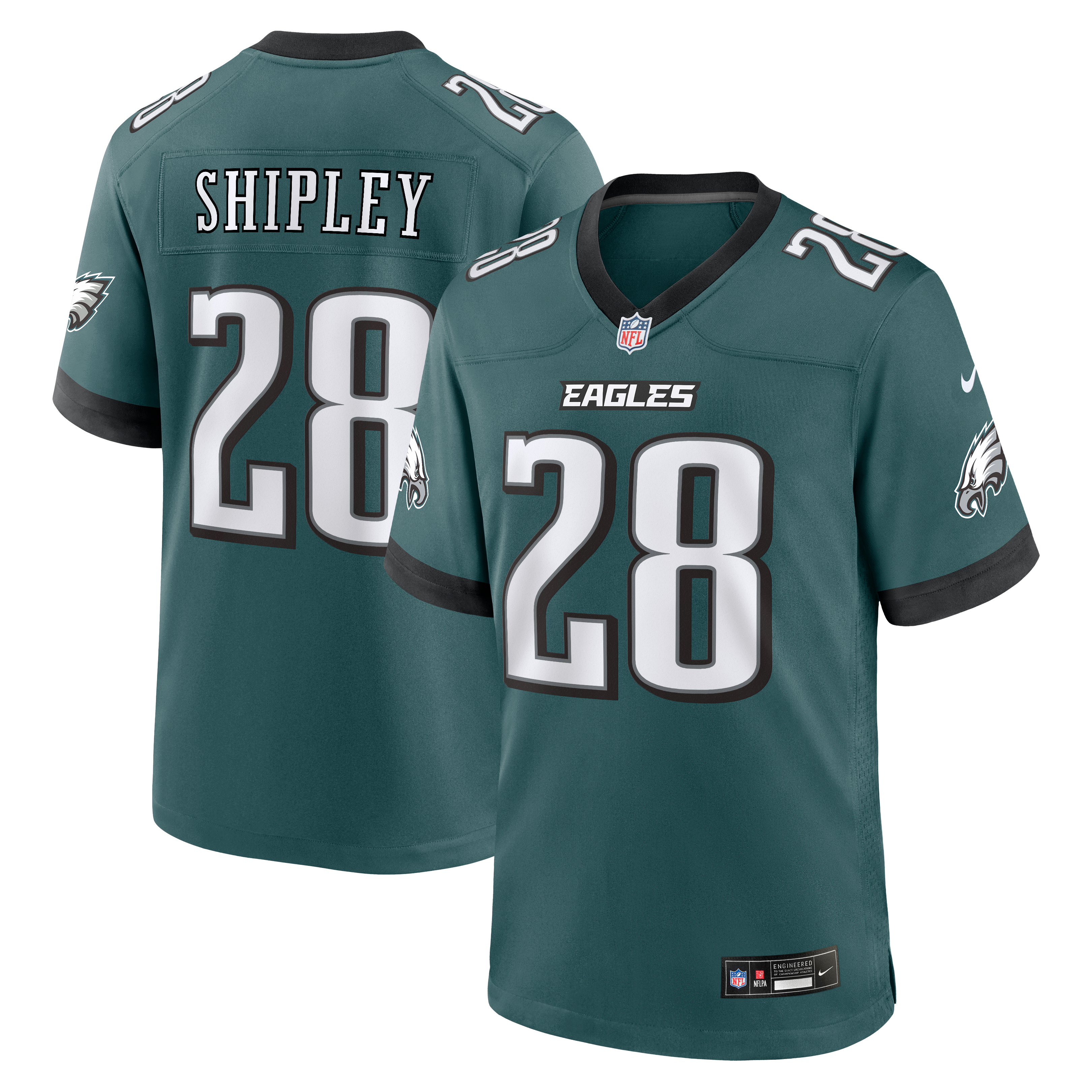 Will Shipley Philadelphia Eagles Game Jersey Midnight NFL Football Fan Wear Will Shipley