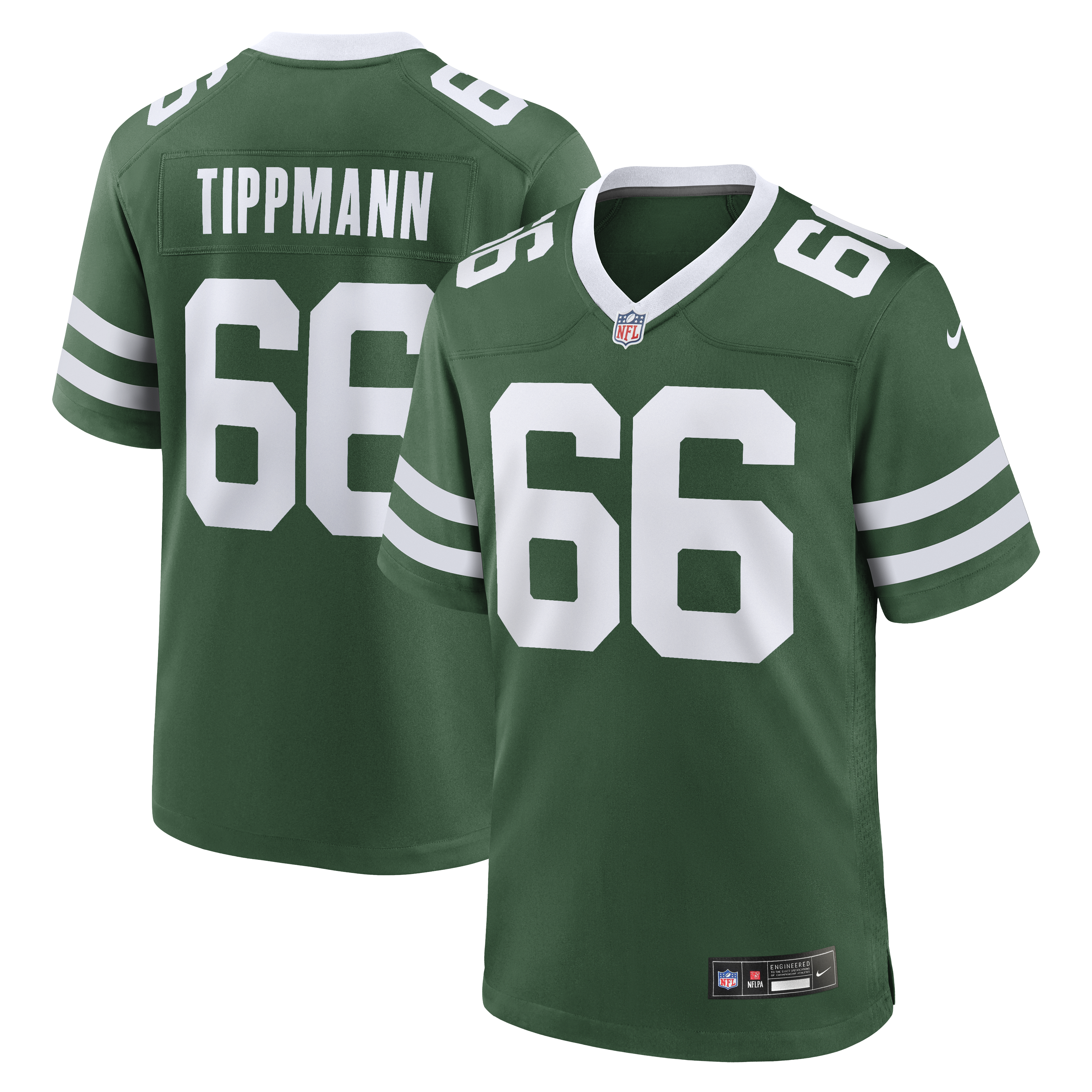 Joe Tippmann New York Jets Game Jersey Green NFL Football Fan Wear