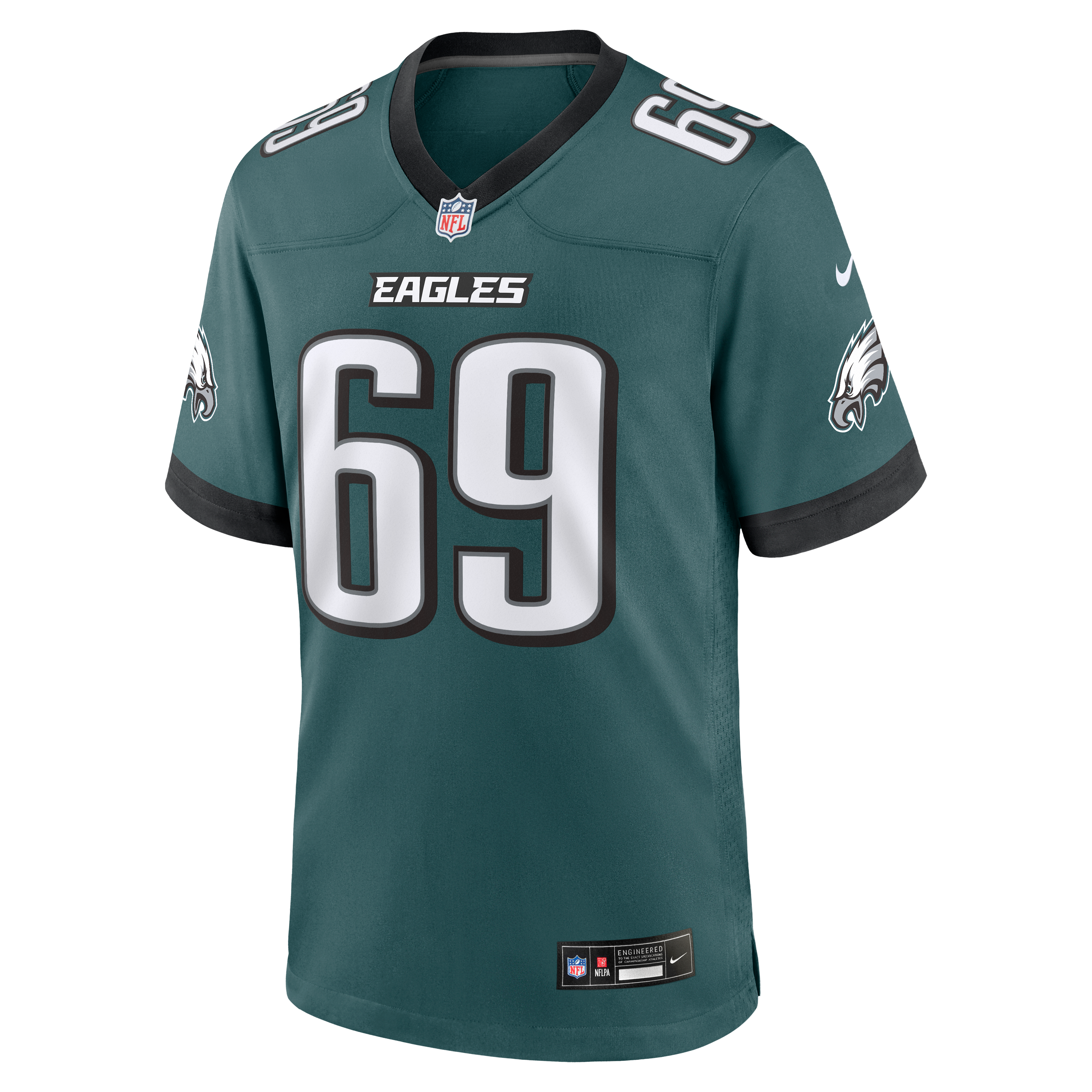 Landon Dickerson Philadelphia Eagles Game Jersey Midnight NFL Football Fan Wear