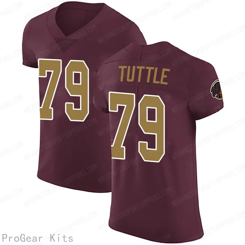 Shy Tuttle Washington Commanders Game Jersey No.79 Burgundy NFL Football Fan Wear Shy Tuttle
