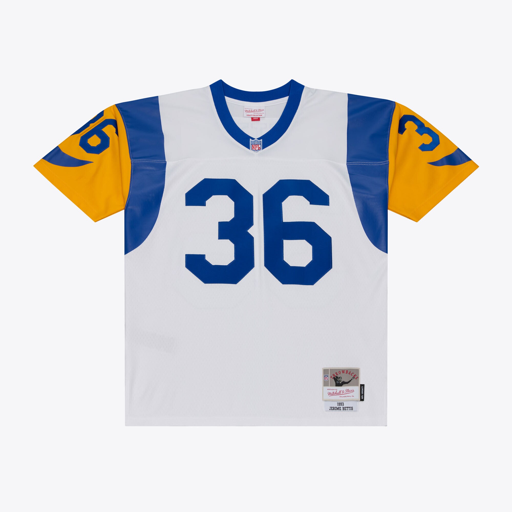 Jerome Bettis Los Angeles Rams Player Jersey White NFL Football Fan Wear Jerome Bettis