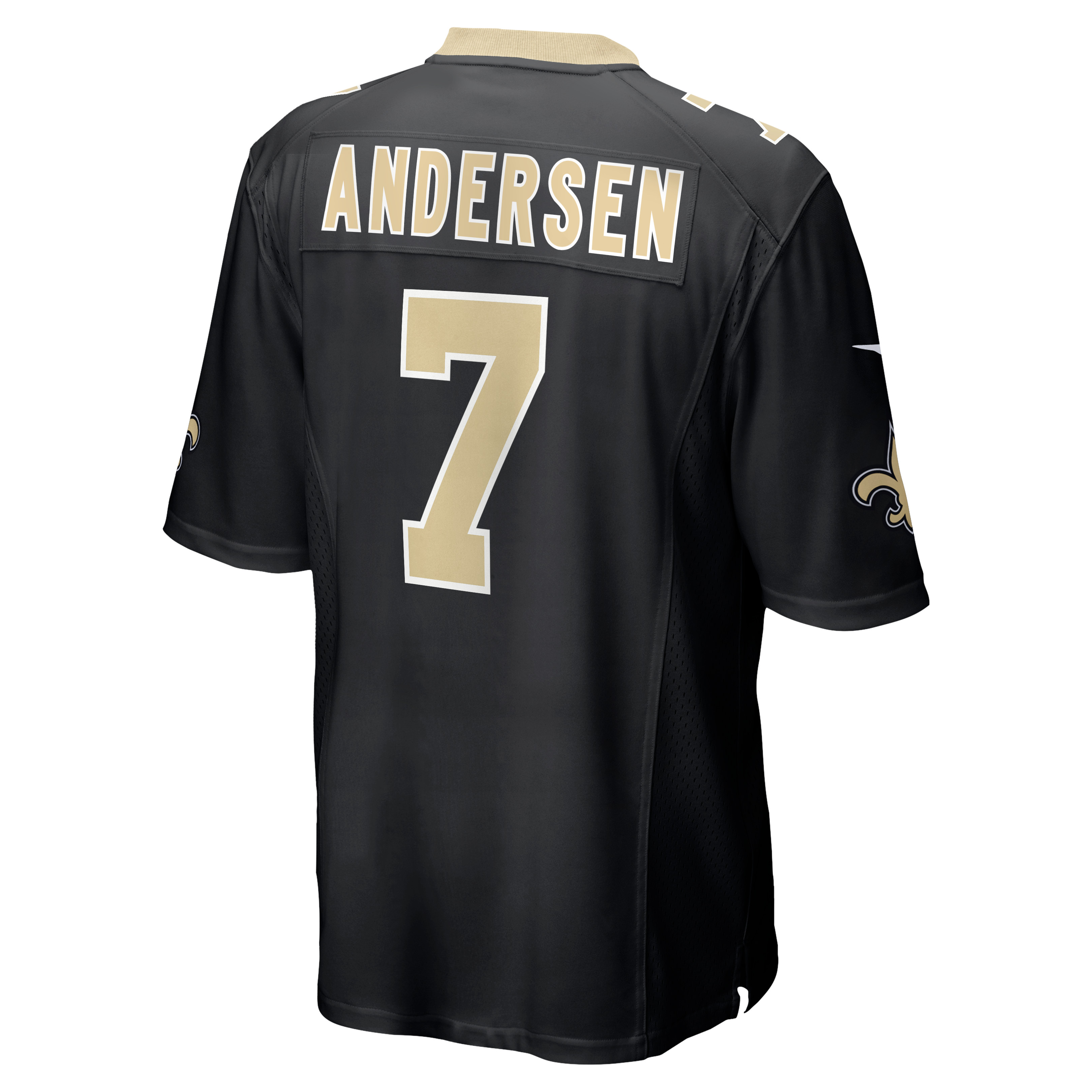 Morten Andersen Retired New Orleans Saints Player Jersey Black NFL Football Fan Wear Morten Andersen Retired