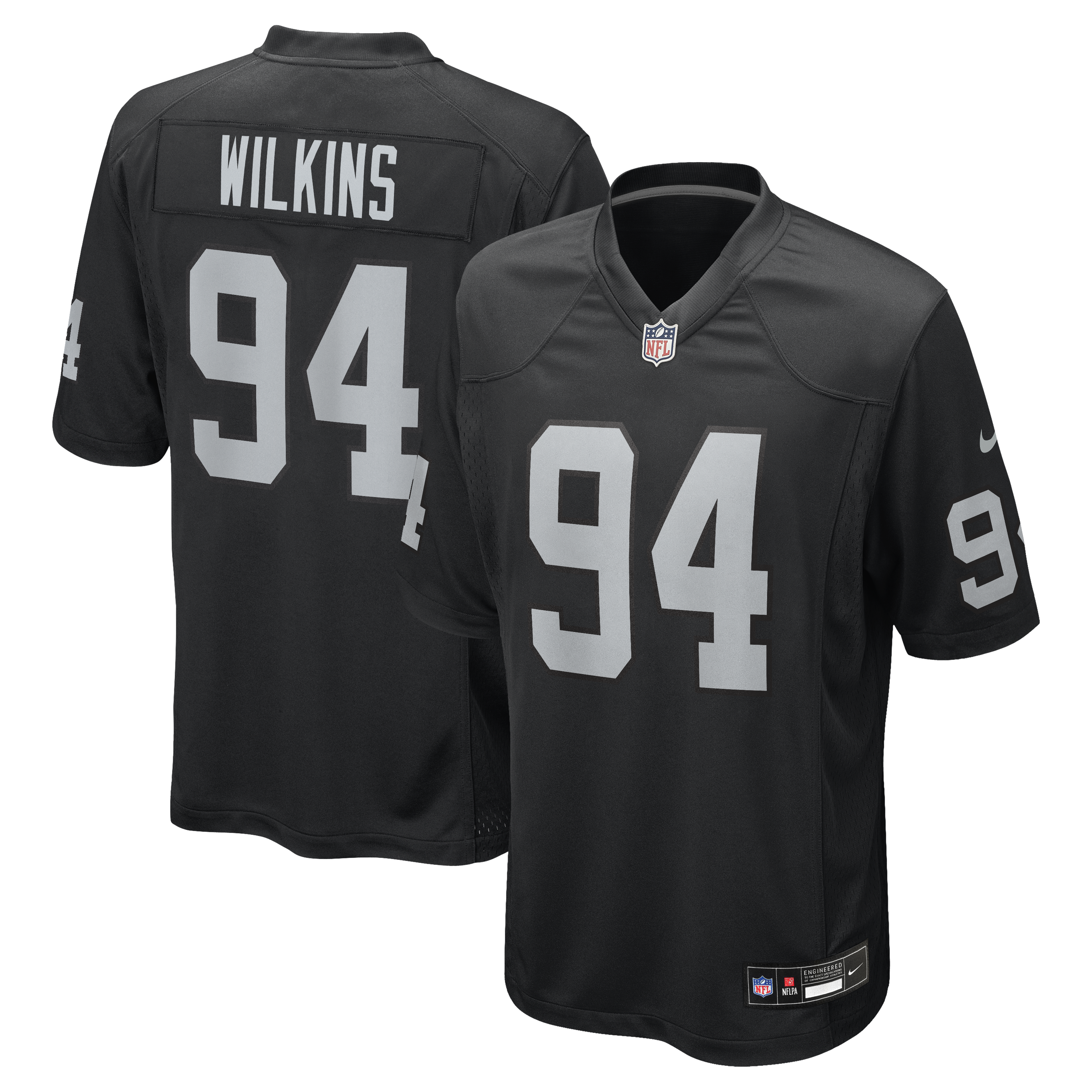 Christian Wilkins Las Vegas Raiders Game Jersey Black NFL Football Fan Wear