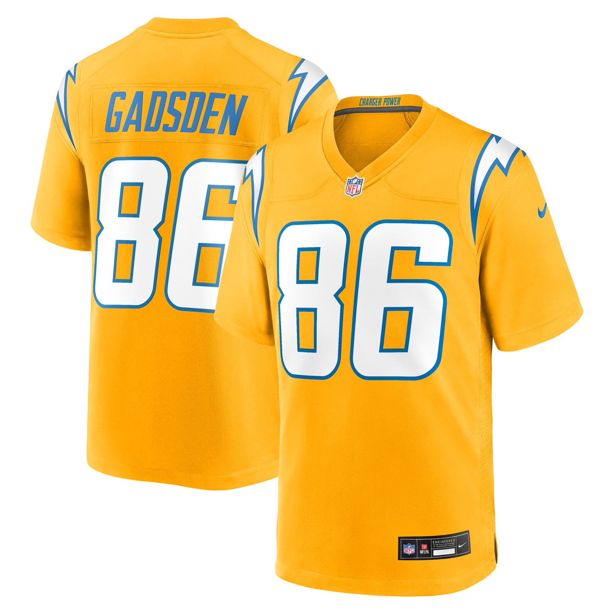 Oronde Gadsden Charger Los Angeles Chargers Game Jersey Gold NFL Football Fan Wear