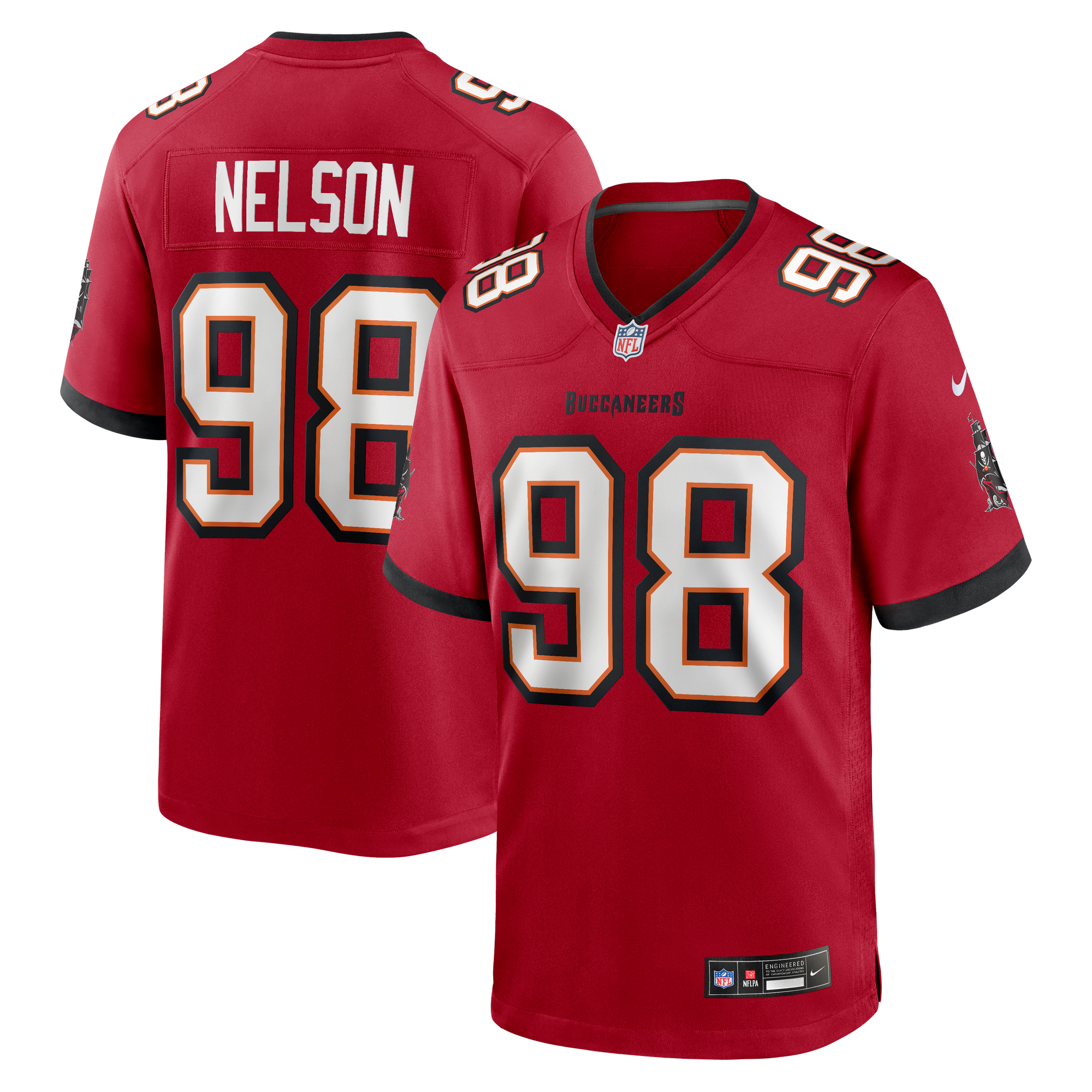 Anthony Nelson Tampa Bay Buccaneers Game Jersey Red NFL Football Fan Wear