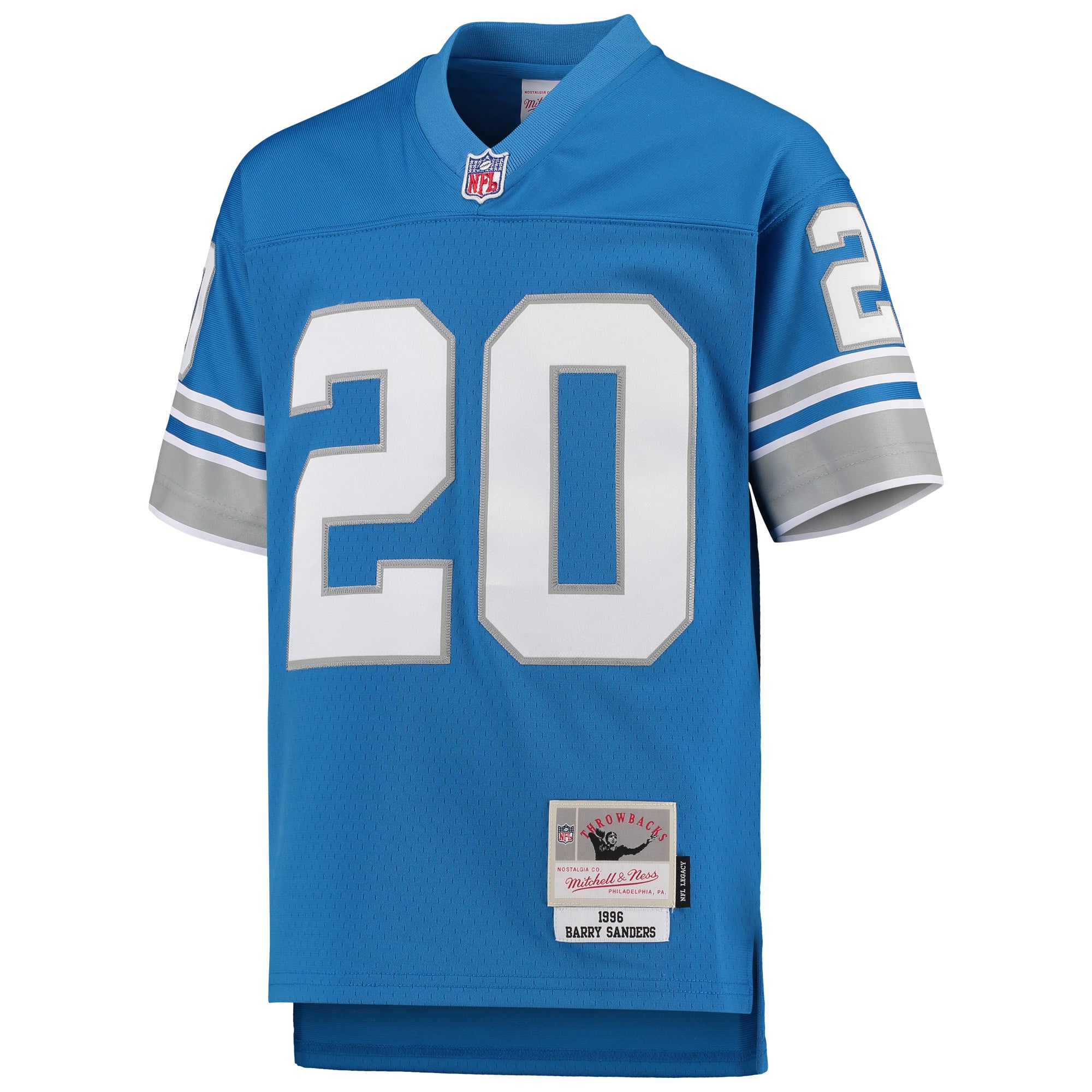 Retired Barry Sanders Detroit Lions Player Jersey Blue NFL Football Fan Wear Retired Barry Sanders