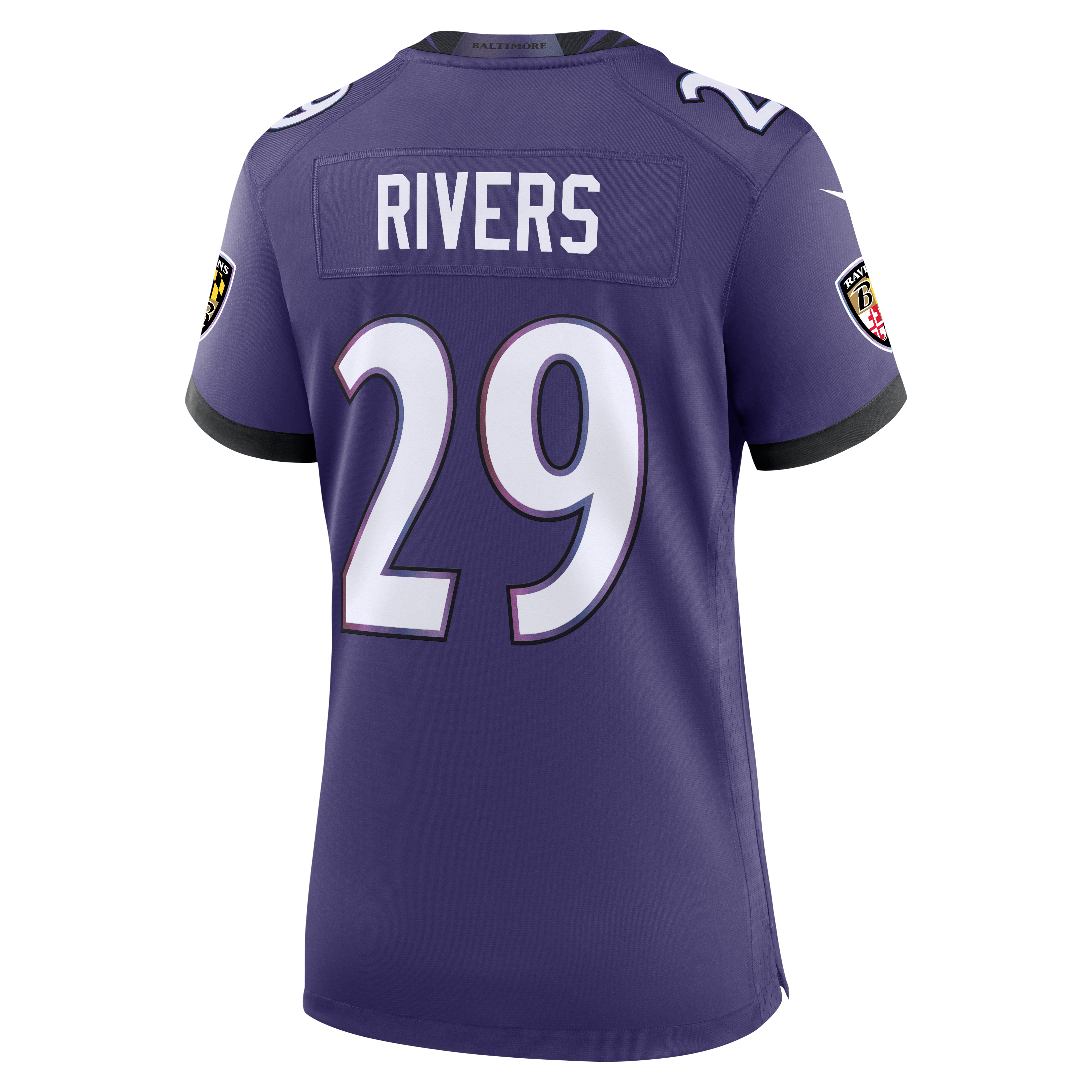 Chandler Rivers Baltimore Ravens Game Jersey Purple NFL Football Fan Wear