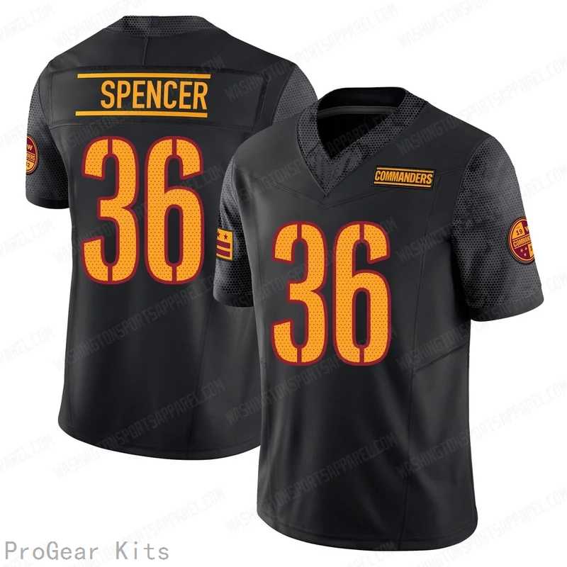 Malik Spencer Washington Commanders Alternate Jersey No.36 Black NFL Football Fan Wear