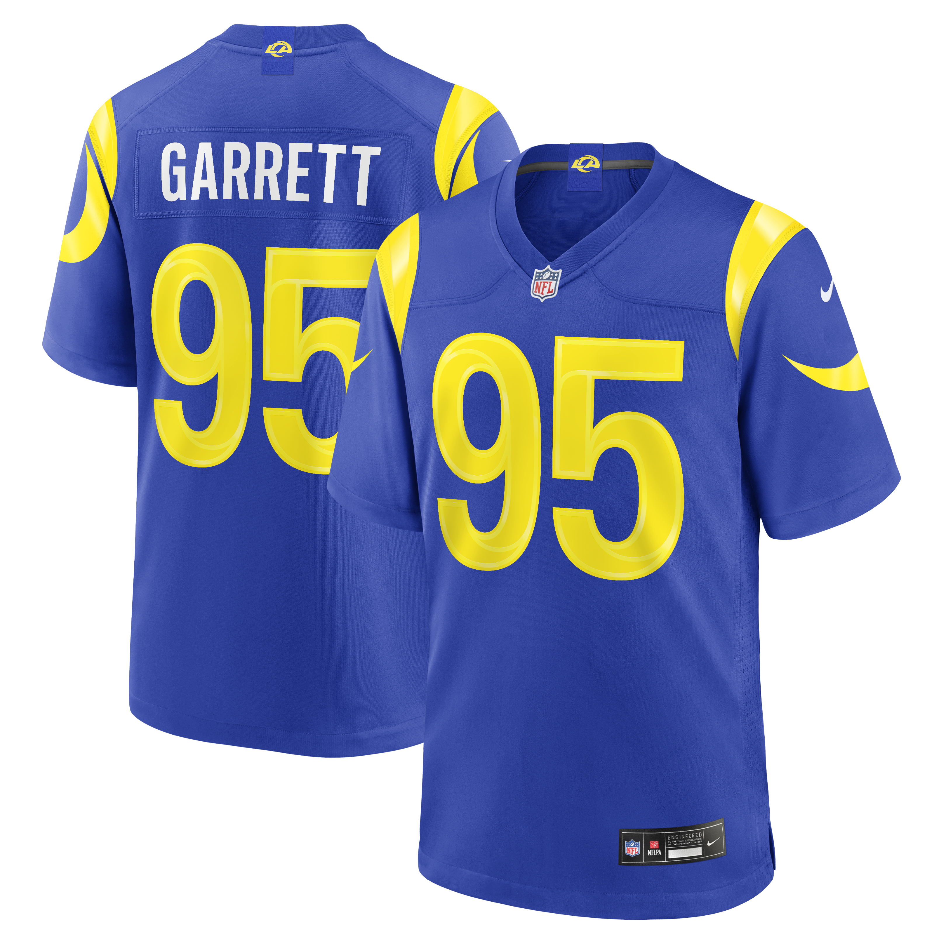 Myles Garrett Los Angeles Rams Game Jersey No.95 Royal NFL Football Fan Wear